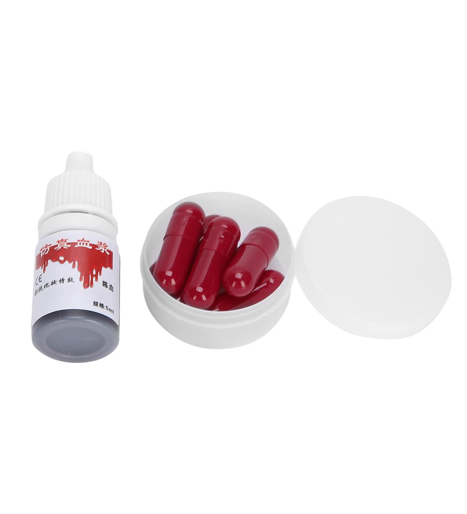 Buy Fake Blood Capsules | Halloween Artificial Blood for Makeup & Props - Perfect for Carnival & Parties - Buy Online on GoSupps.com