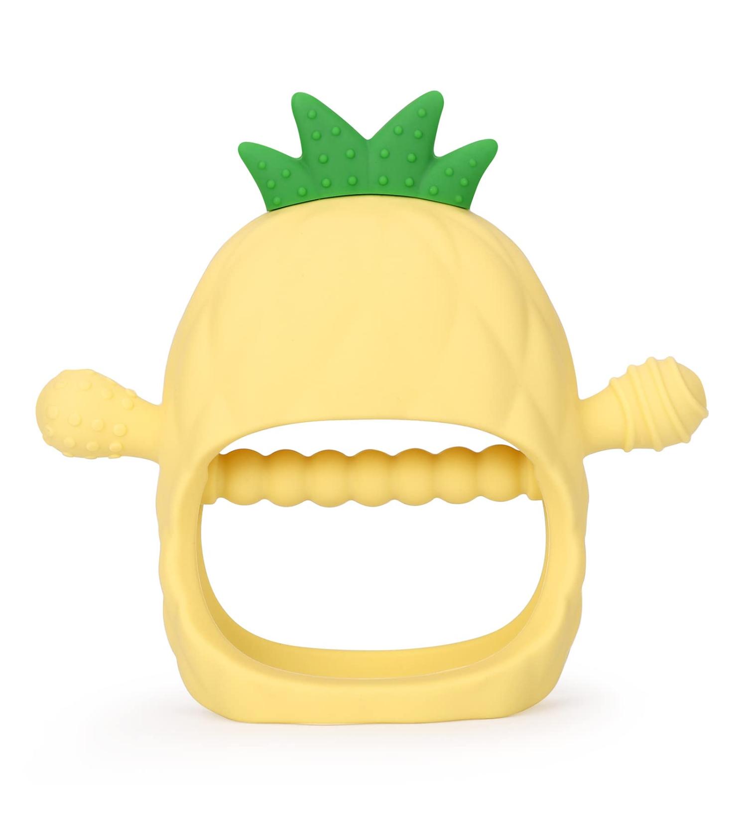 Socub Silicone Baby Teething Toy | BPA-Free Mitten Teether for Infants 12 Months+ | Soothes Sore Gums, Promotes Sucking Needs | Yellow - Buy Online on GoSupps.com