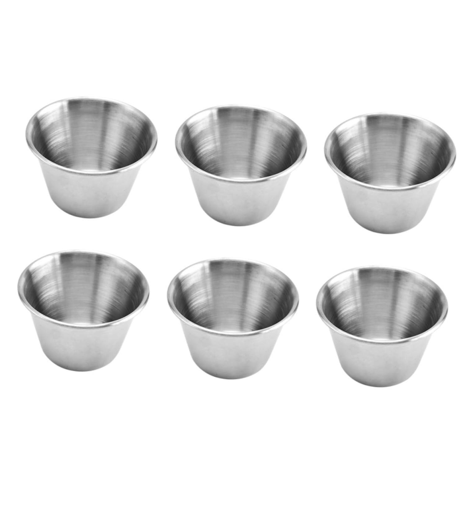 Zerodeko 12 Pcs Stainless Steel Sauce Cup Soy Sauce Mustard 6X4.4CMx2pcs Silverx2pcs - Buy Online on GoSupps.com