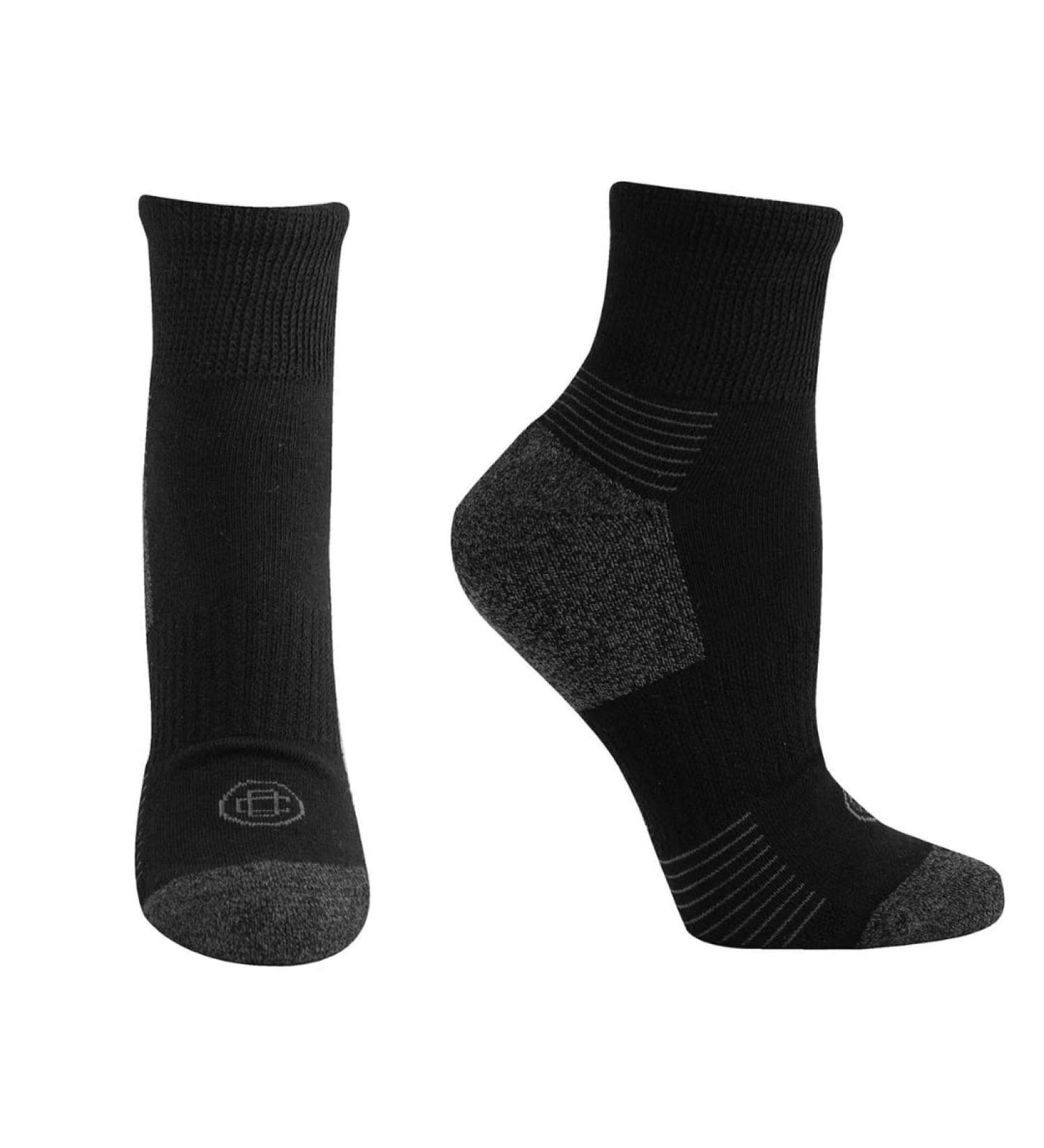 Doctor's Choice Diabetic Ankle Socks  Half-Cushioned  Non-Binding  2pk  Black  Large Black - Quarter Sock Large