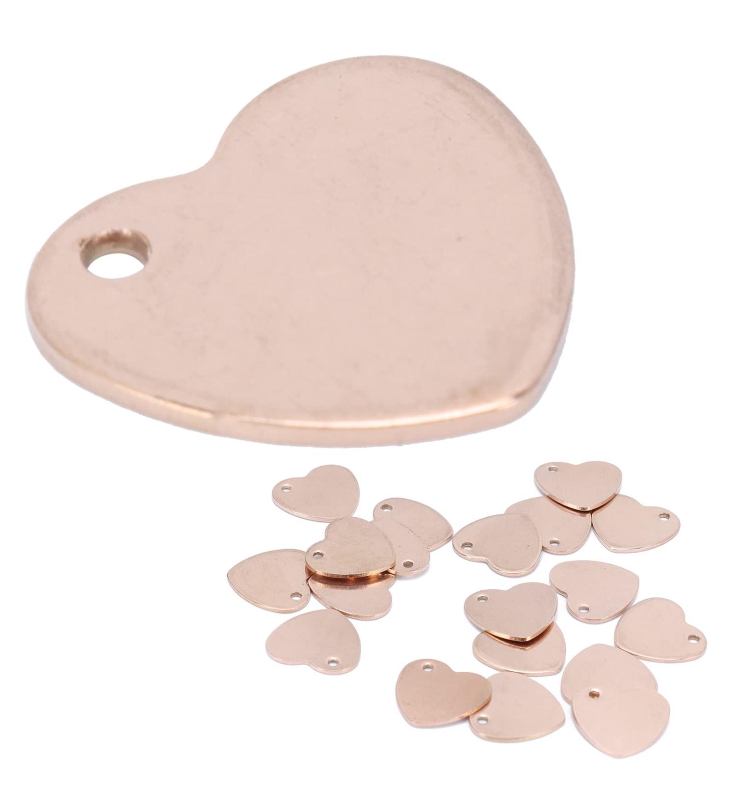 Pet Name Tag Heart Shape Personalized Dog Tags Stainless Steel 20pcs Long Lasting Cat Tags DIY Pet ID Tag for Pet Jewelry(Heart-Rose Gold 13 * 14mm 20 pcs) - Buy Online on GoSupps.com