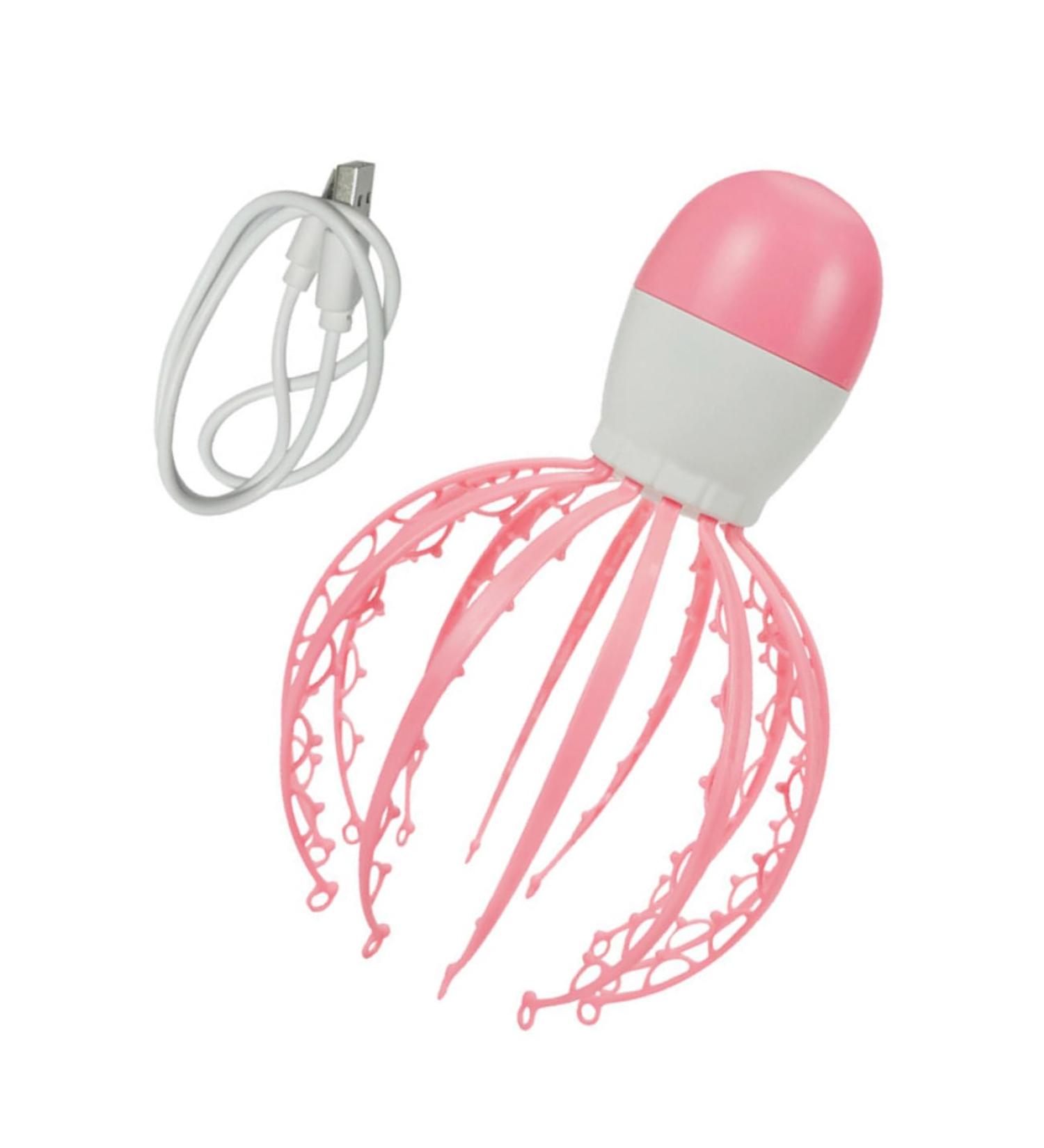 Partykindom USB Massage Device Therapeutic Hair & Scalp Stimulation Tool | Electric Baby Octopus Rosa ABS - Buy Online on GoSupps.com