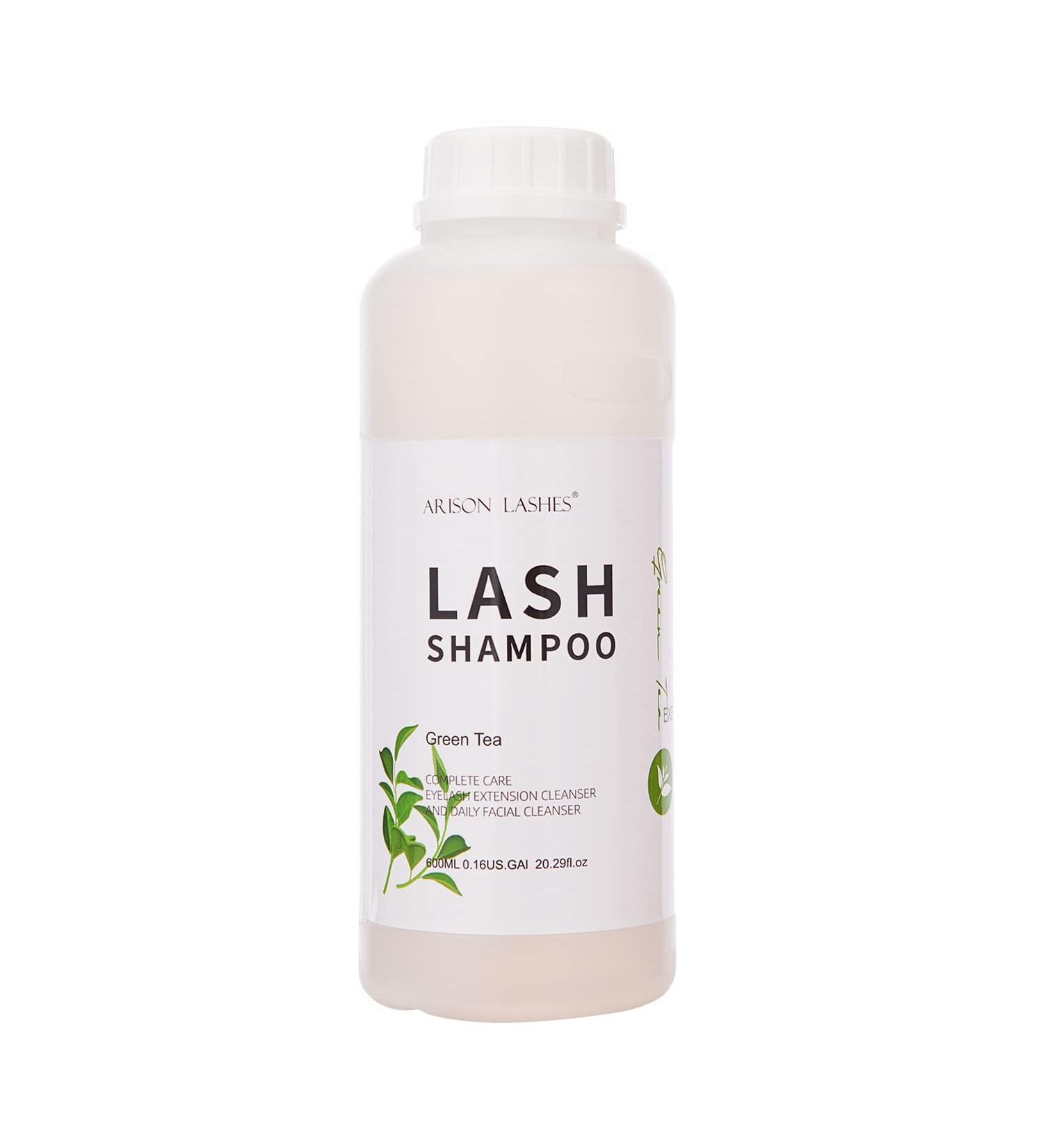 Eyelash Extension Shampoo 600ml - Paraben & Sulfate Free Eyelid Foaming Cleaner for Natural & Professional Use - Green Tea Formula - Buy Online on GoSupps.com