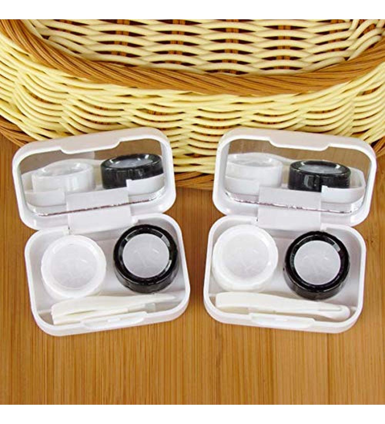 Buy 2 Packs Mini Travel Contact Lens Box Set - Portable Holder Tweezers & Mirror for Easy Travel - Buy Online on GoSupps.com