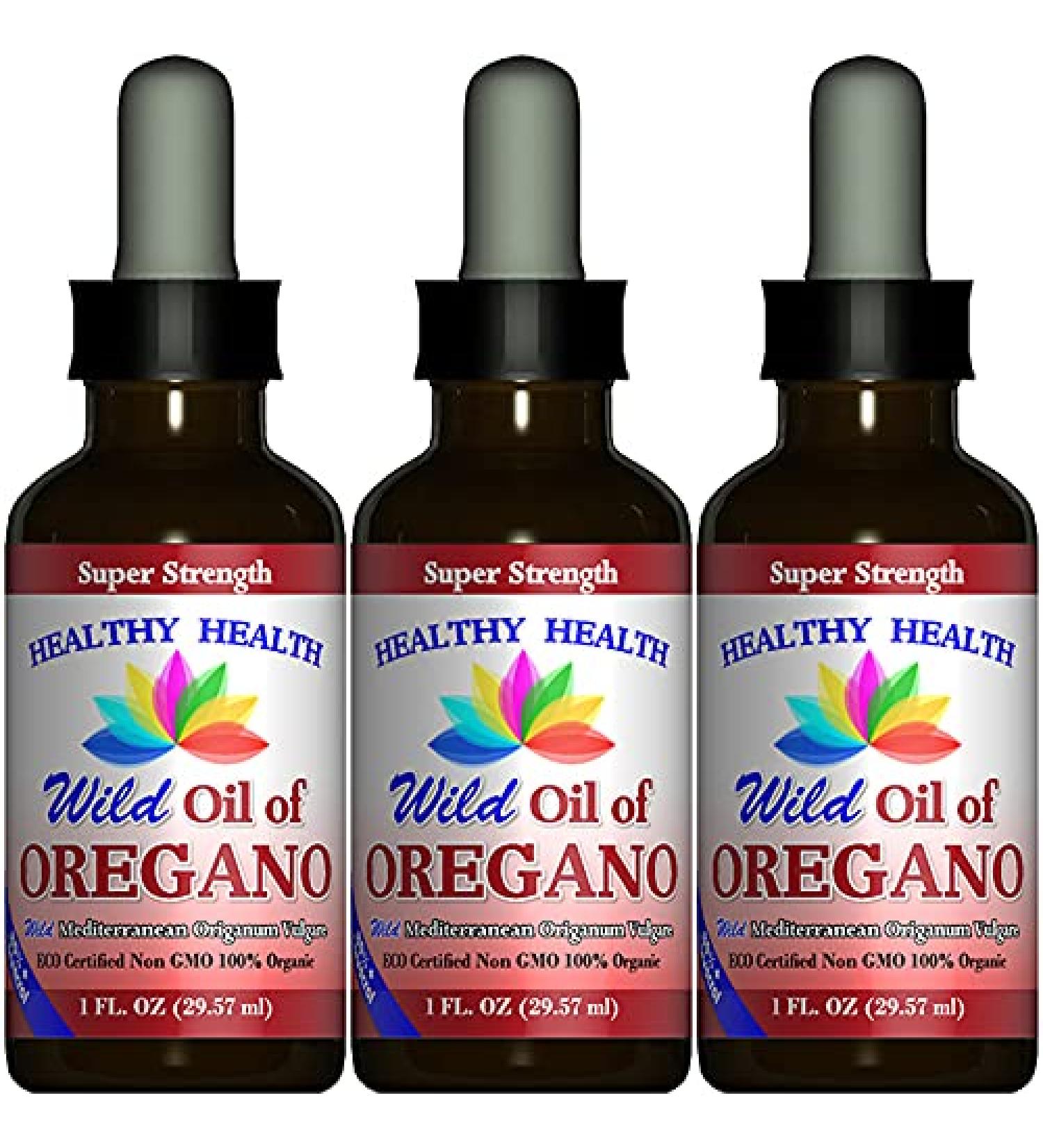 Healthy Health Oregano Oil - Wild Mediterranean - ECO Certified Organic (3 Pack) Super Strength 86% Carvacrol Liquid Immune Support Aceite de Oregano Non GMO 1 fl. Oz - Buy Online on GoSupps.com