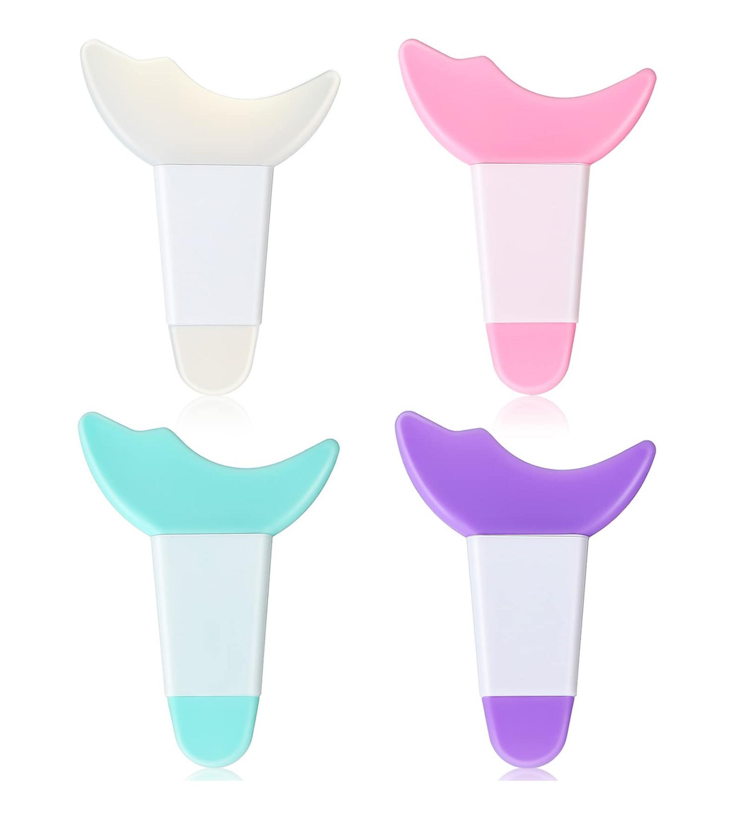 4 Pcs Double Head Mascara Eyelash Applicator & Eyeshadow Guard Tool Set - Reusable Silicone Guide for Precise Application (Cute Color) - Buy Online on GoSupps.com