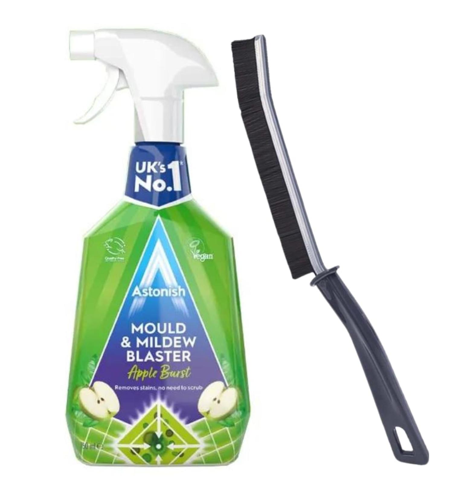 Astonish Mould and Mildew Cleaning Spray 750ml with Crevice Gap Brush. Hard Bristle Cleaning Brush for narrow corners of Home Kitchen and Bathrooms - Buy Online on GoSupps.com