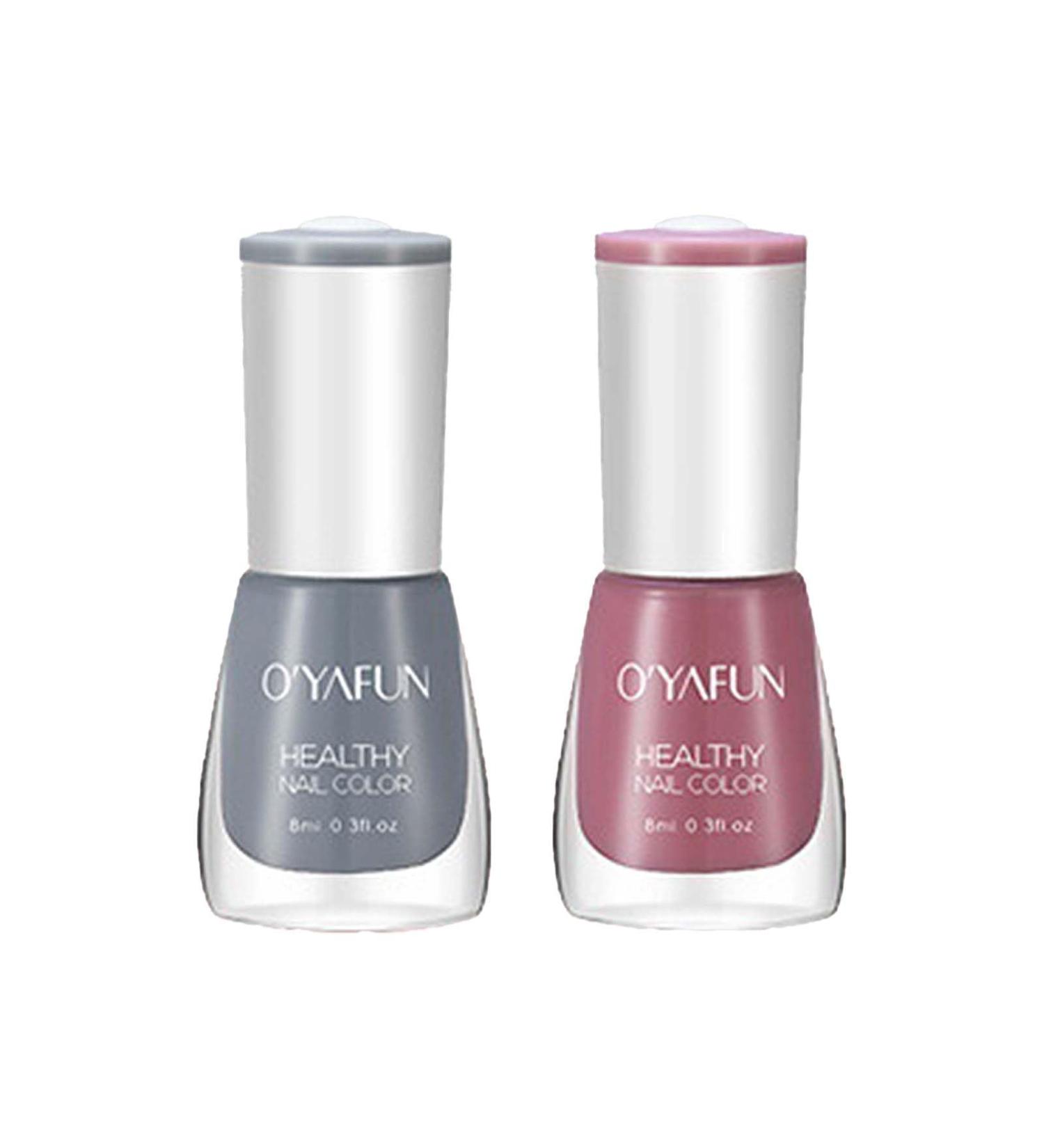 Trendyfave Nail Polish Set Quick Dry Nail Polish Long Lasting Nail Varnish Pastel Nail Polish Non-Toxic Water Based Formula Nail Polish for DIY Nail Art (#07#08)