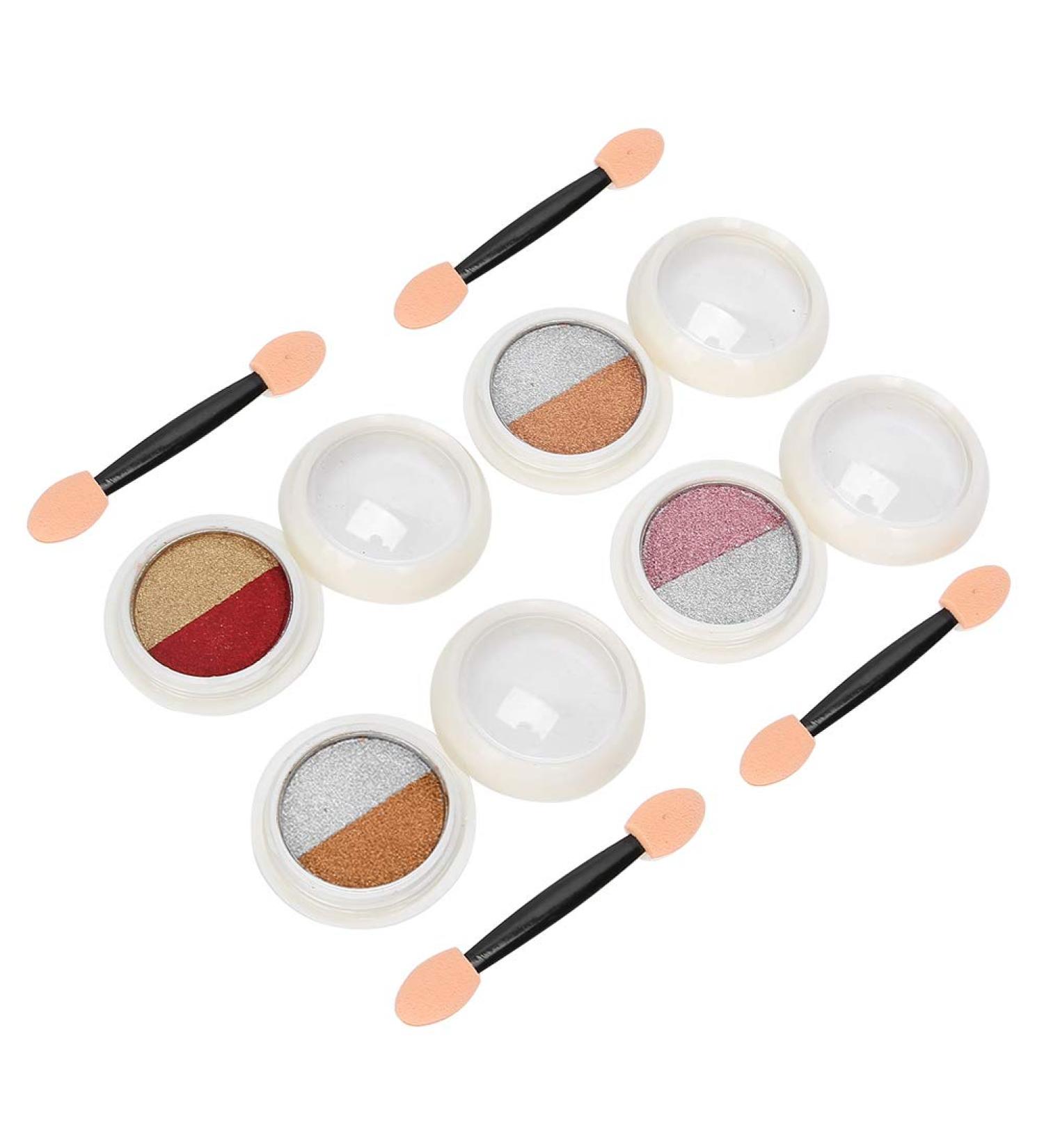 4 Jars Nail Art Glitter Mirror Powder Pigment Powder with Nail Sponge Brushes Double Color Chrome Manicure Powder for Nail Art Decoration - Buy Online on GoSupps.com