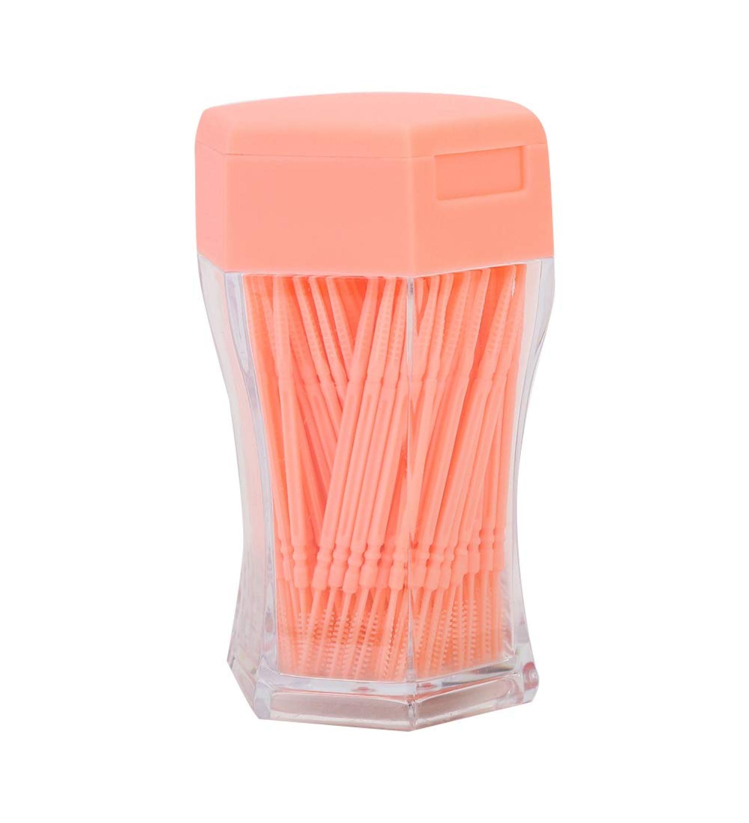 200pcs 2 Ends Toothpicks Plastic Colored Teeth Tooth Picks with Toothpick Dispenser for Home Restaurant Hotel(Orange) - Buy Online on GoSupps.com