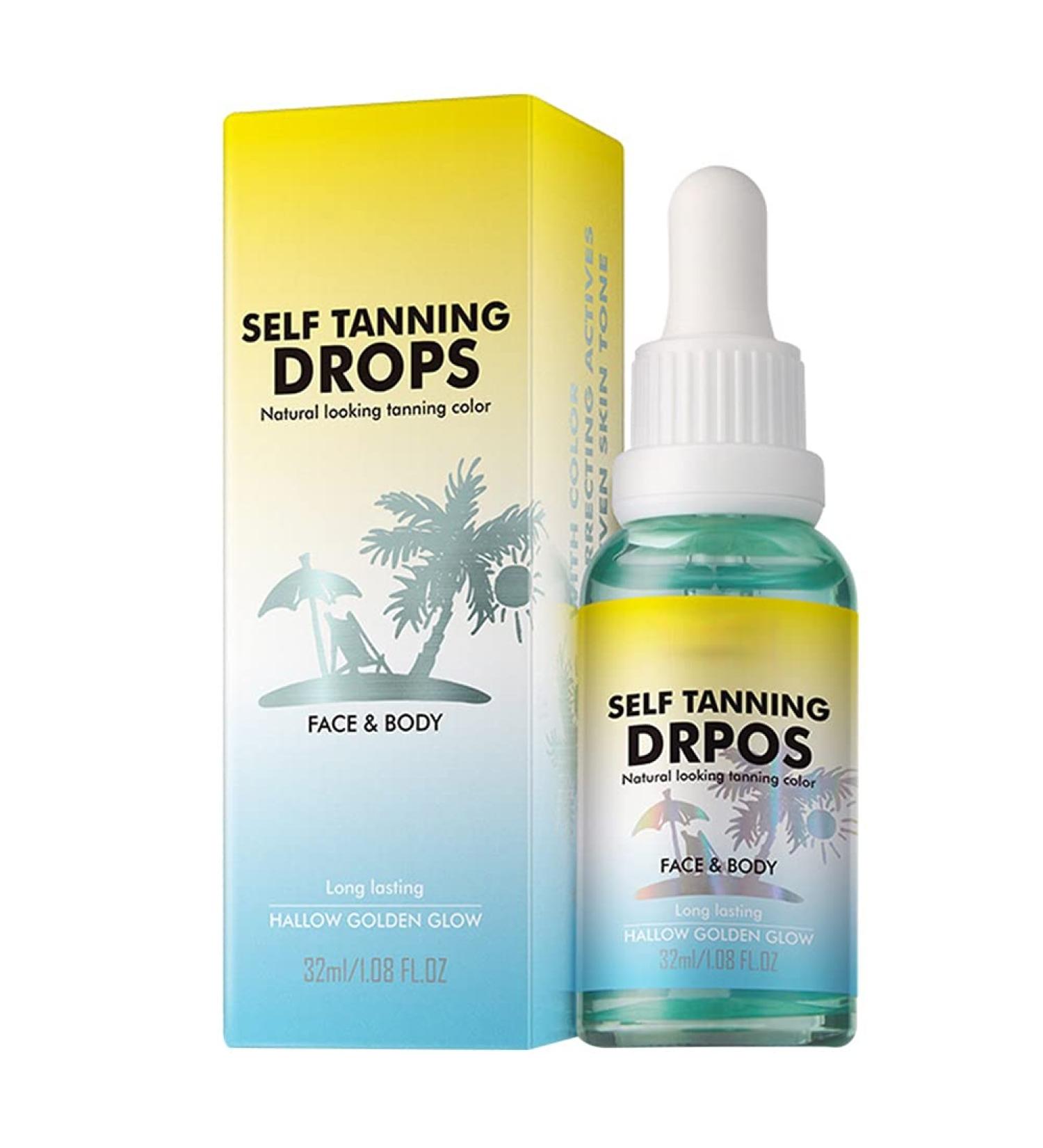 32ml Self Tanning Drops Professional Self Tanner for Face and Body Medium Tanning Cream for a Natural Look Beautiful Black Essence - Buy Online on GoSupps.com