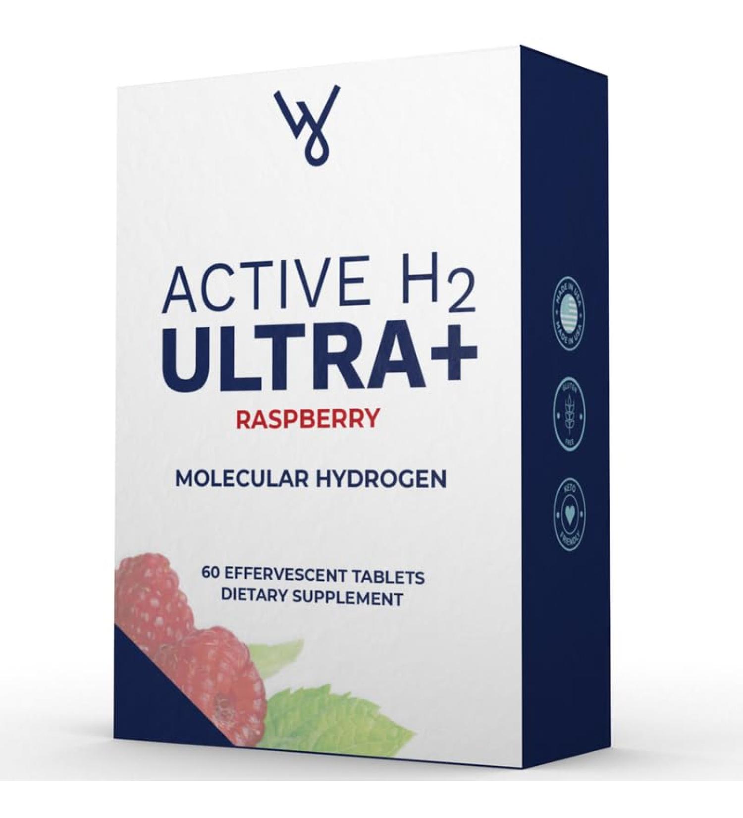 Purative Active H2 Ultra+ Hydrogen Water Tablet Natural Raspberry. Supports Overall Well-Being with Benefits of Molecular Hydrogen 60 Servings - Buy Online on GoSupps.com