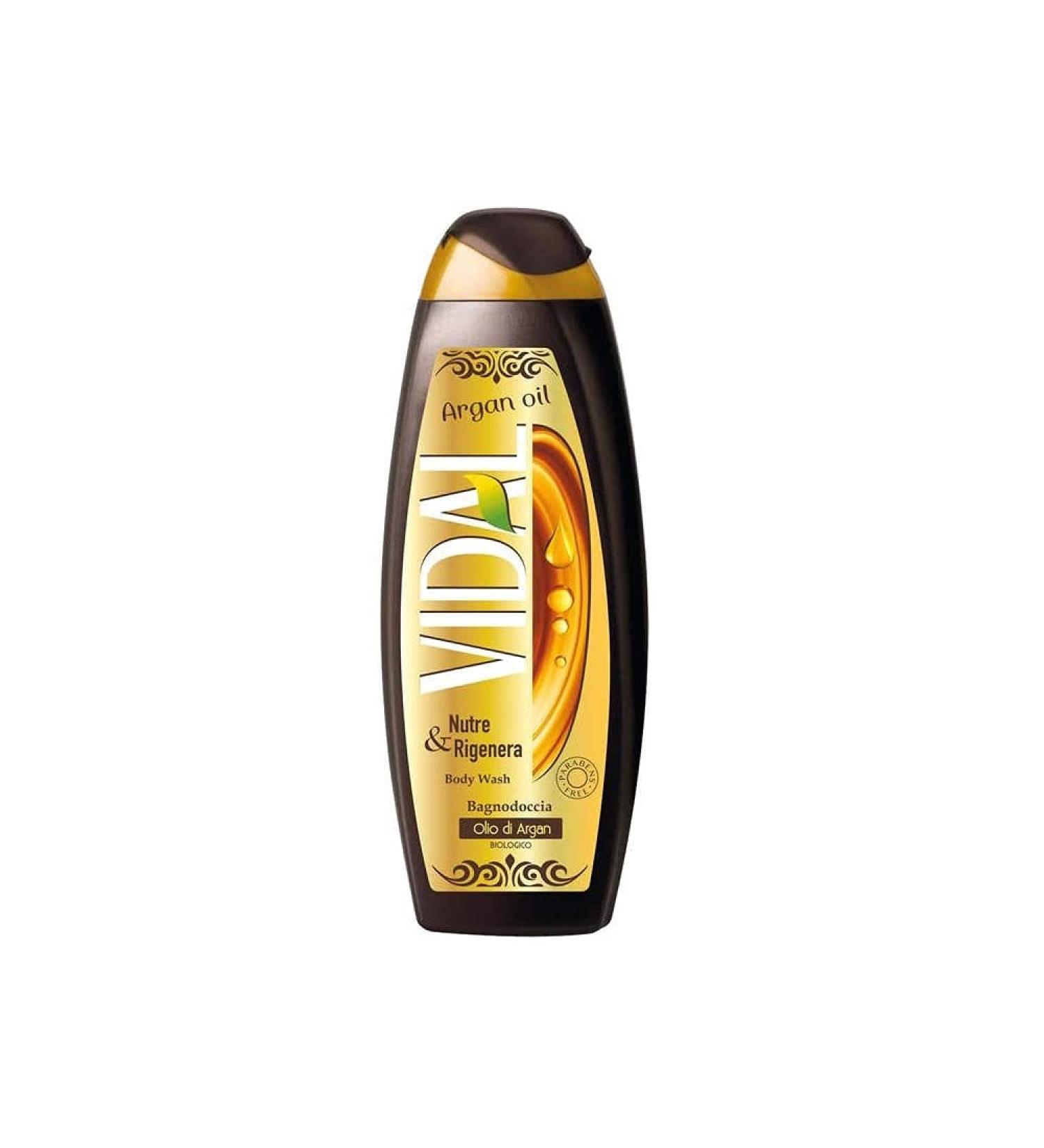 VIDALFORCE Vidal Olio di Argan Bagnodoccia Organic Argan Oil Shower Gel 500ml Nourishes and regenerates