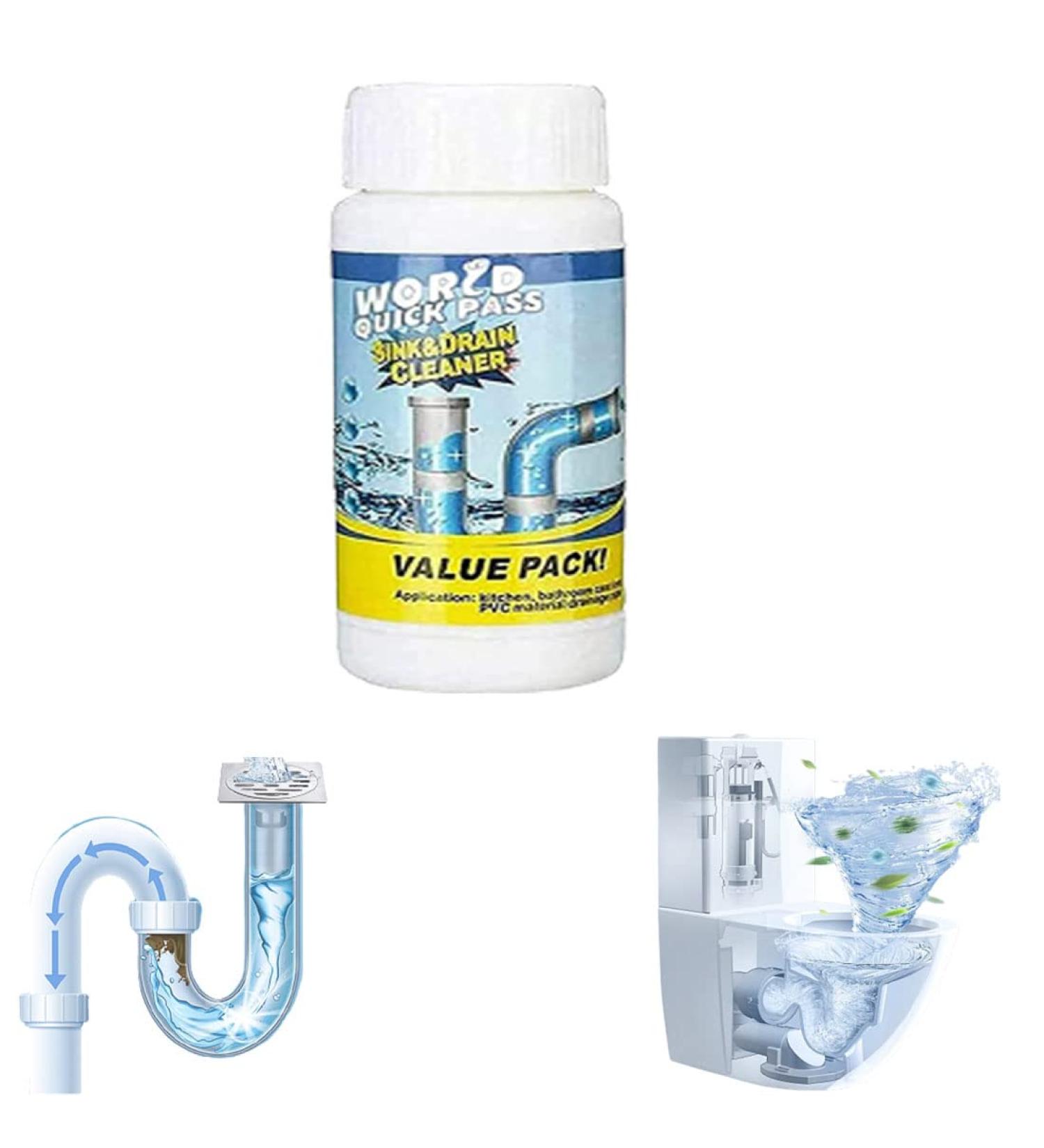 Herios Drain Foam Cleaner Pipe Dredge Deodorant Foam Cleaner Liquid Hair Drain Clog Remover & Cleaner Quick Foaming Toilet Clean for Toilets Sinks Tubs (1pcs) - Buy Online on GoSupps.com