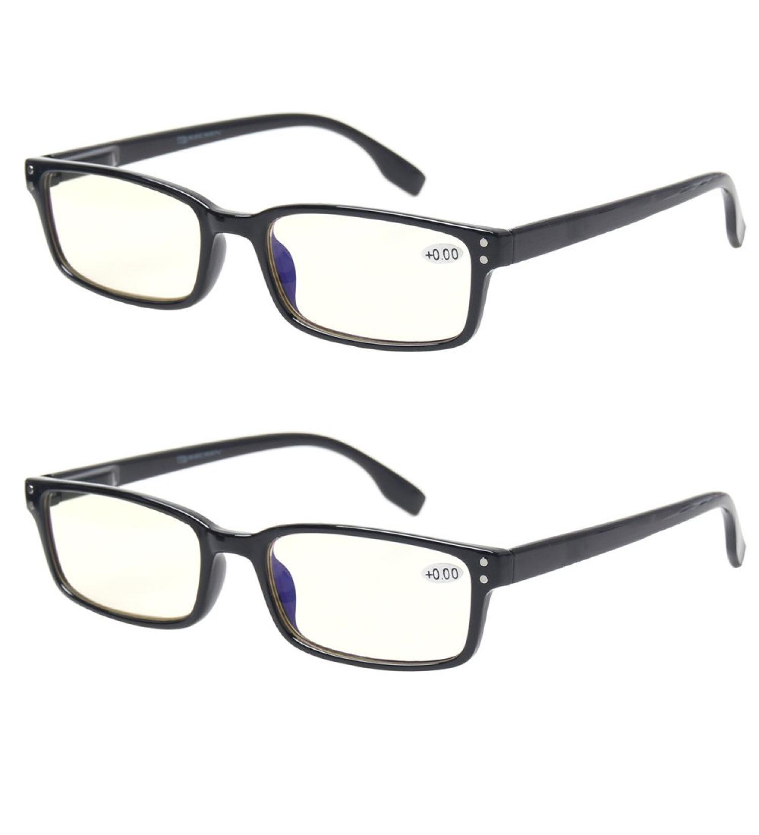 2 Pair Black Computer Reading Glasses 1.25x | UV Protection, Anti Blue Rays, Anti Glare & Scratch Resistant - Buy Online on GoSupps.com