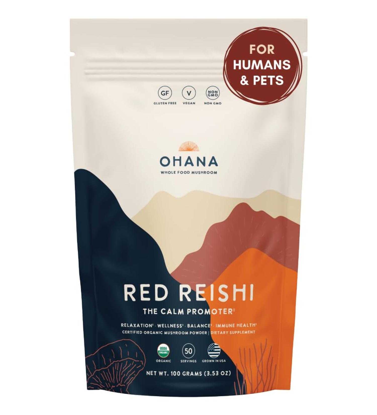Ohana Red Reishi Organic Mushrooms Powder Blend USDA-Organic Whole Food Mushroom Supplement Non-GMO Gluten-Free 3.53 oz Bag Pack of 1 Reishi Powder 3.53 Ounce (Pack of 1) - Buy Online on GoSupps.com