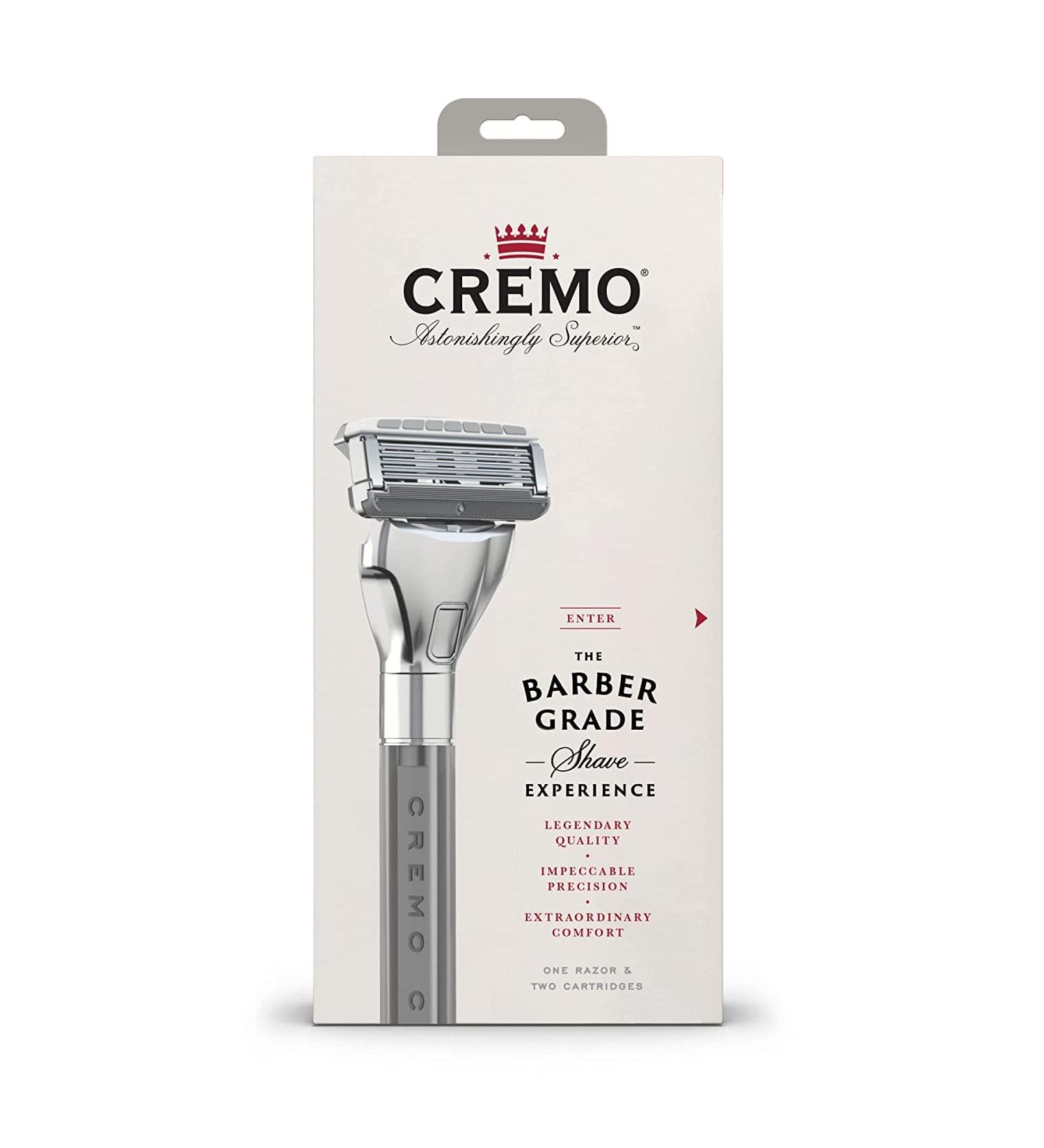 Cremo Barber Grade Men's Razor | Silver with Extra Refill Blade - Buy Online on GoSupps.com
