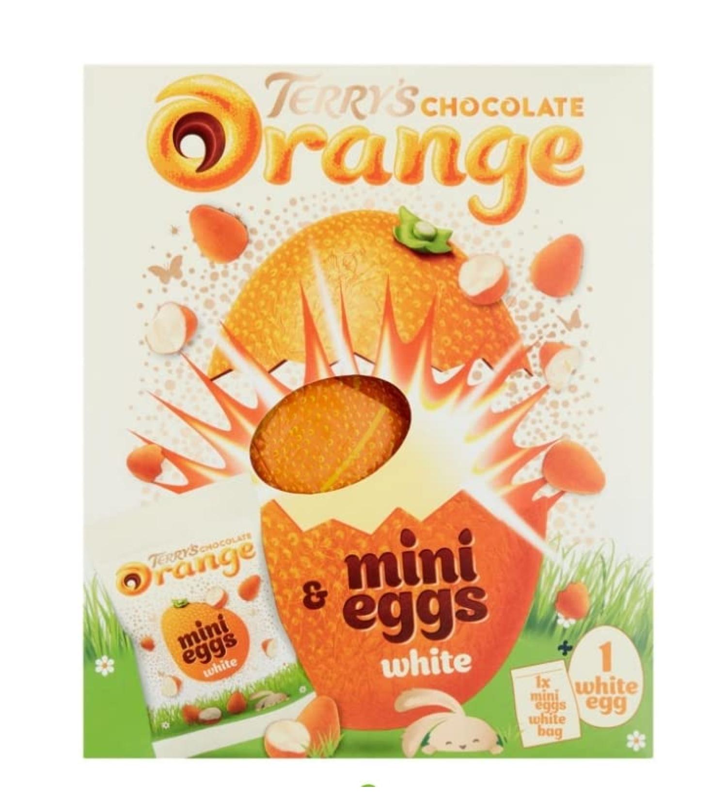 Terry's Chocolate Orange White Easter Egg & White Mini Eggs 230g Large White Chocolate Orange Easter Egg Egg Hunt Easter Chocolate - Buy Online on GoSupps.com