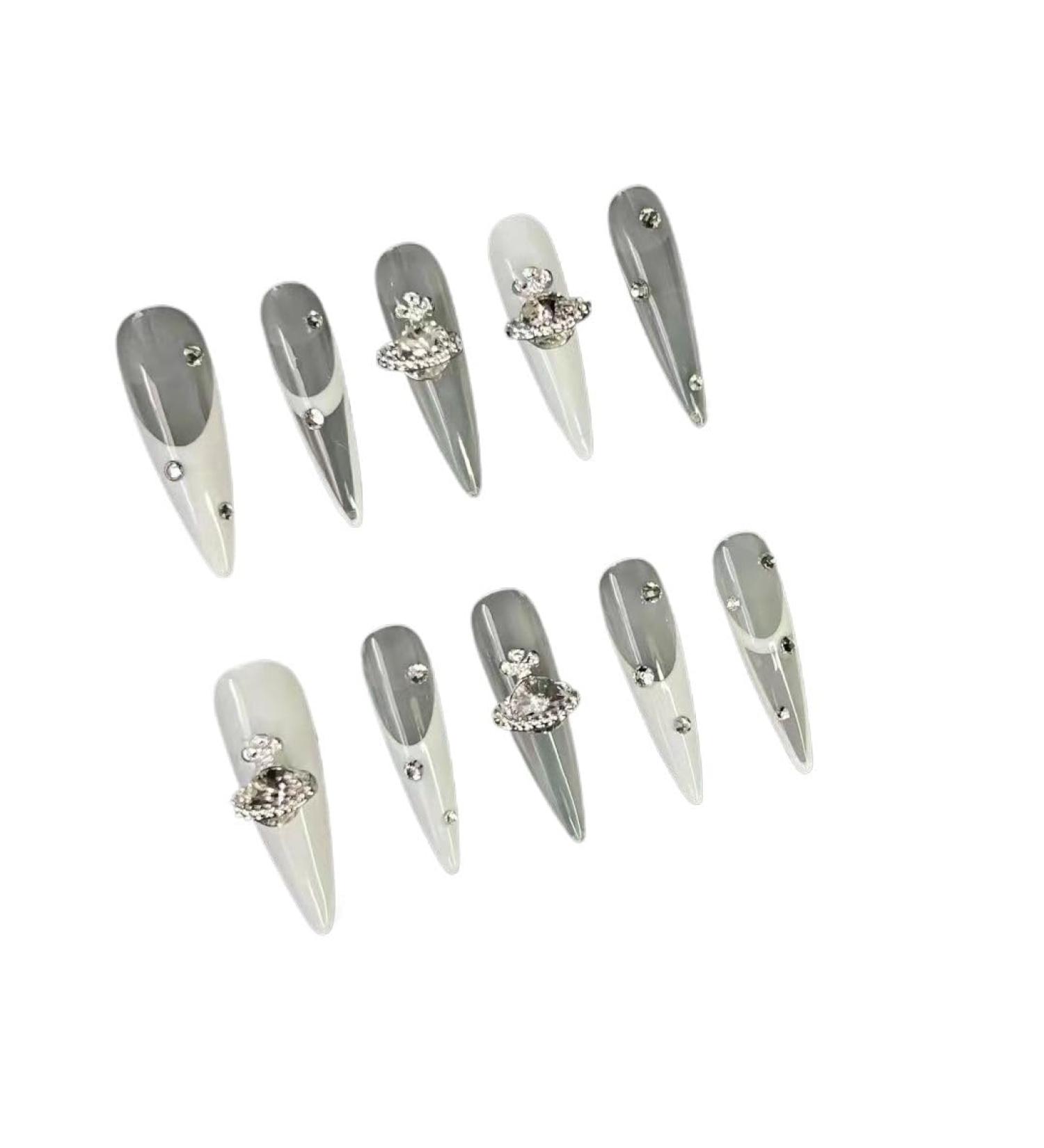 Temperament manicure pure hand-worn nail extension white nail stickers detachable nail products new(L)