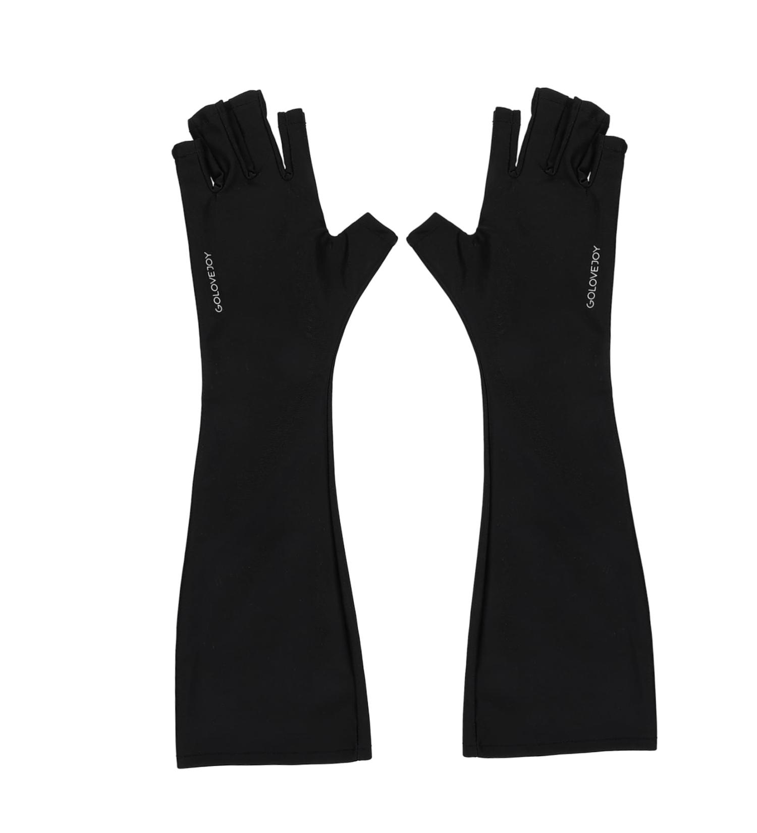FRCOLOR 1 Pair Nail Gloves Gel Nail Led Lamp Manicure Gloves Fingerless Gloves Gloves Gloves Manicure Art Gloves Nail Art Gloves Polyester Mj03 Anti-black Sleeve 25X9X0.4CM - Buy Online on GoSupps.com