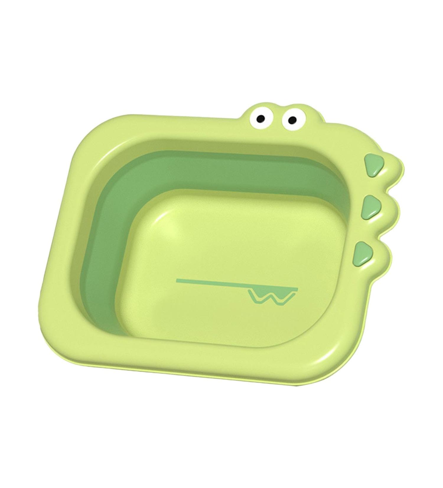 Wash Basin | 2.5L Folding Wash Bowl Washing Face Foot Basin | Cartoon Multi-Purpose Washbasin Wash Basin Bath Basin Tubs for Babies Green - Buy Online on GoSupps.com