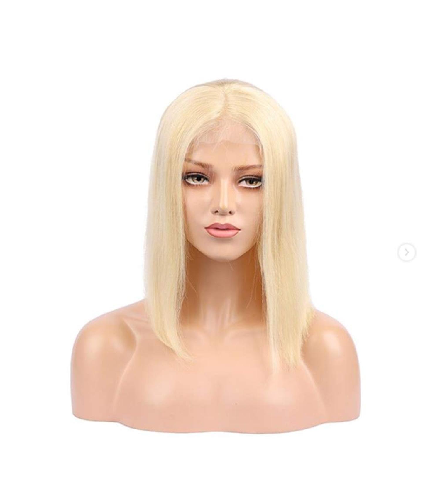 Buy Mila 10/25cm Short Bob Real Hair Wig - Blonde 613# | 100% Virgin Brazilian Human Hair Full Lace Wig | 130% Density - Buy Online on GoSupps.com