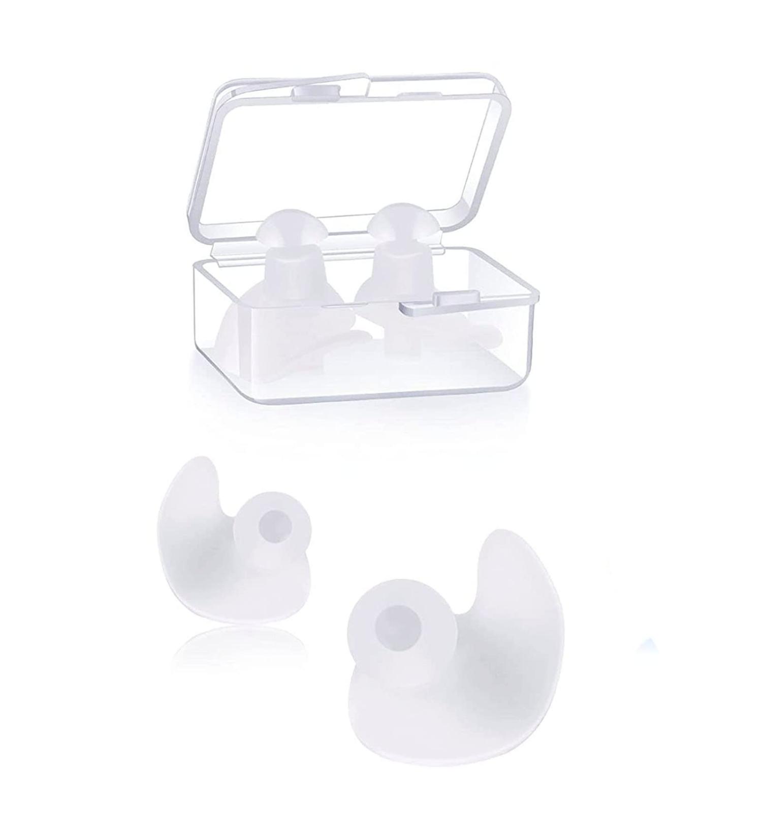 Macrohu Silicone Waterproof Earplugs for Sleep | Noise Dampening Reusable Soft Earplugs for Sleeping Snoring Swimming Learning & Hearing Protection - White - Buy Online on GoSupps.com