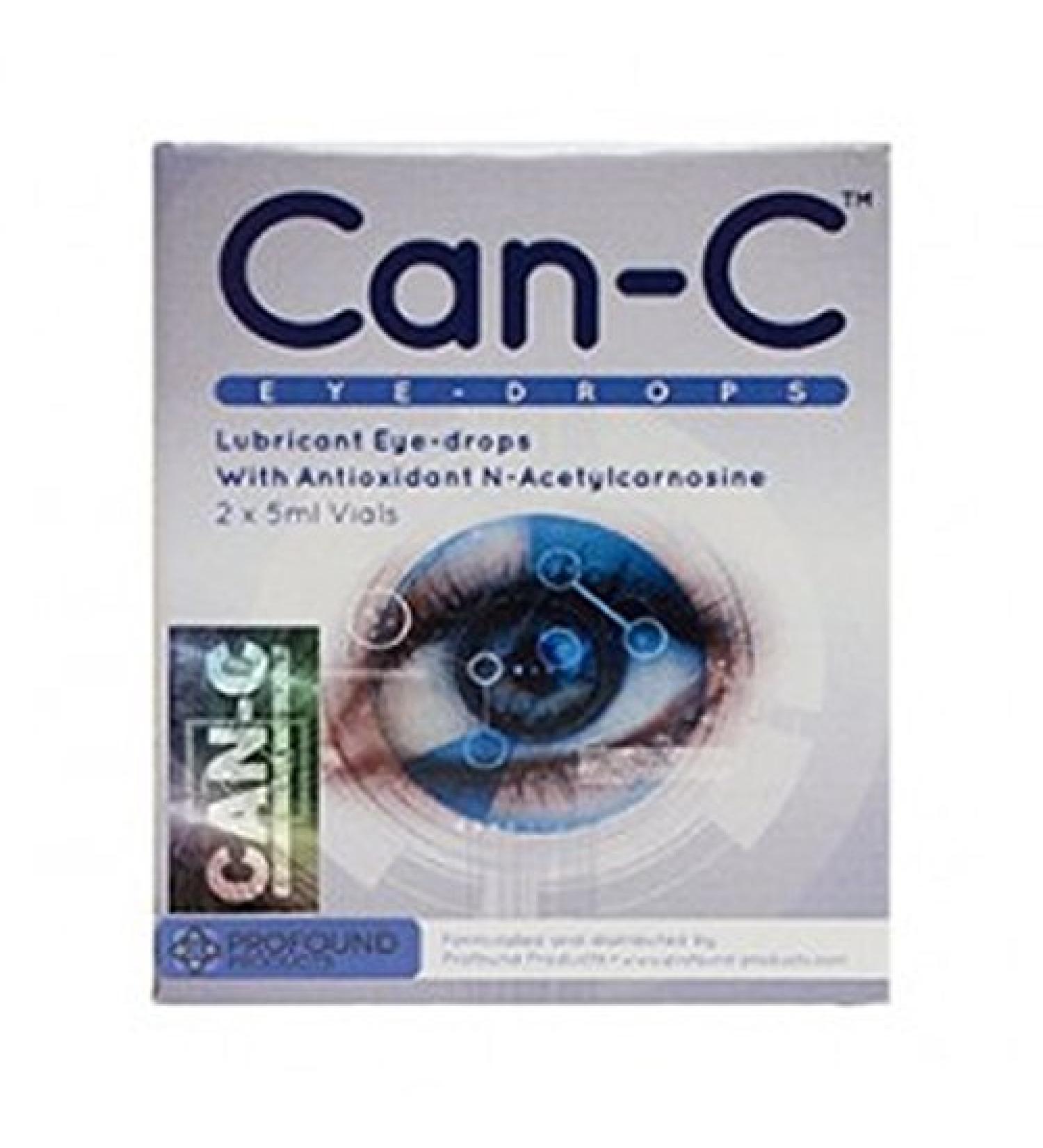 Can-C (N.A.C.) Eye Drops Lubricant eyedrops with antioxidant n-acetylcarnosine. 2 Vials of 5 ml
