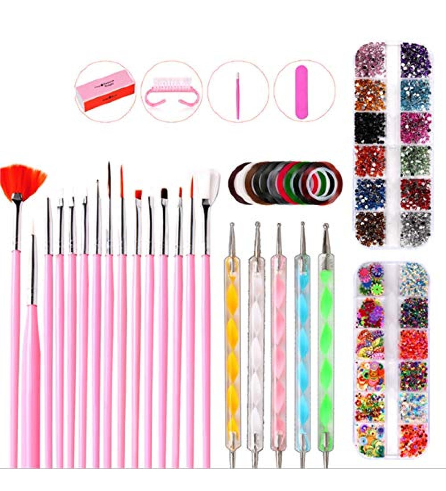 RIYAN Acrylic Nail Art Brush Set Uv Gel Nail Polish Painting Brushes Dotting Pen Kit Manicure Clean Brush Tool - Buy Online on GoSupps.com