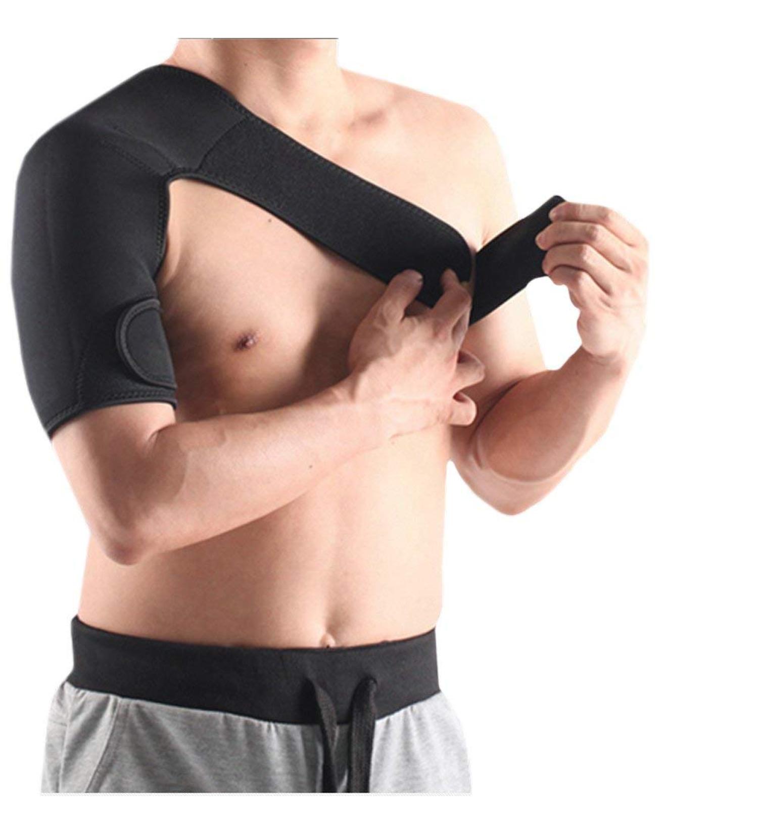 Adjustable Neoprene Right Shoulder Support Strap - Pain Relief & Injury Prevention - Buy Online on GoSupps.com