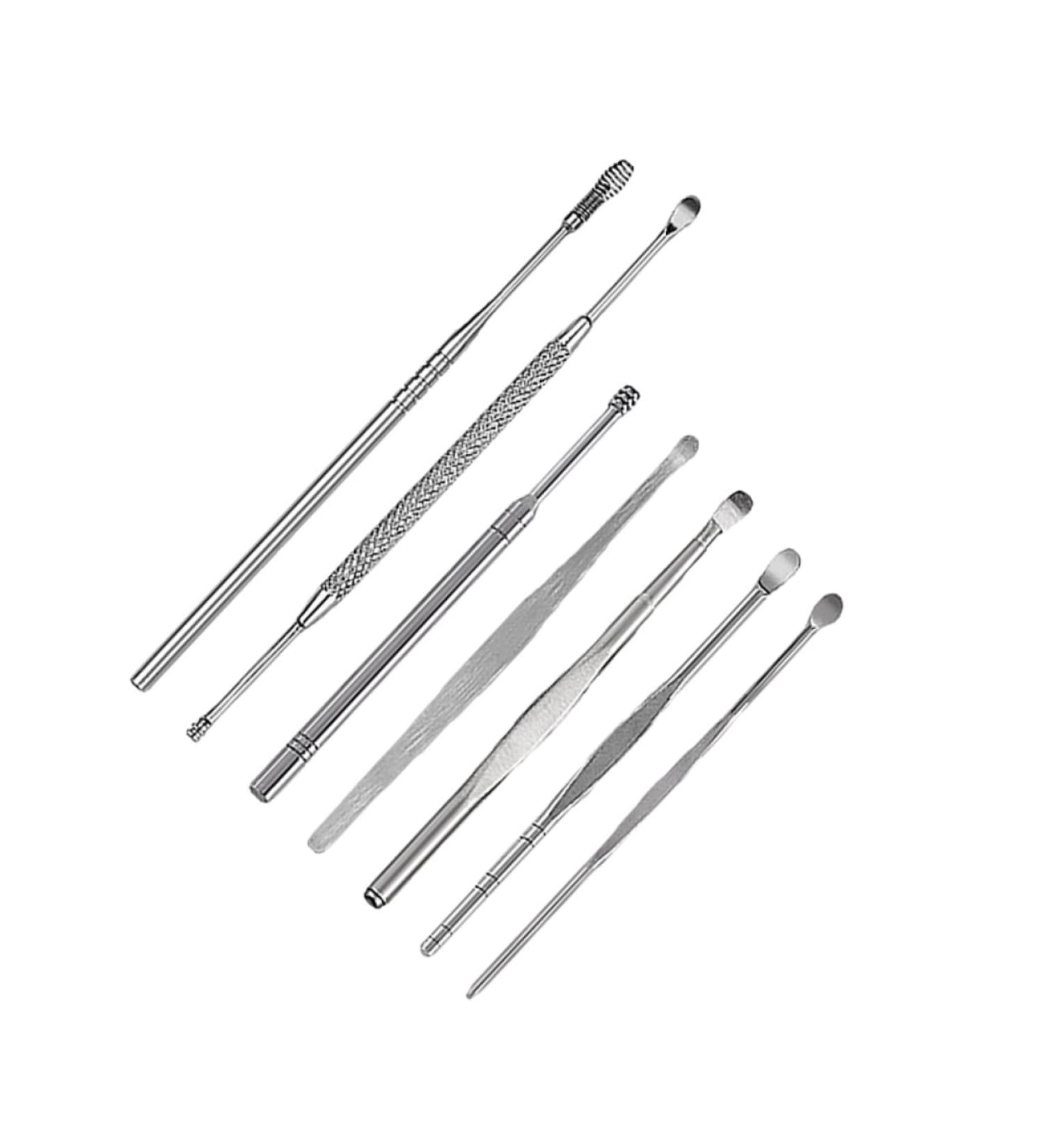 7-Piece Stainless Steel Ear Cleaning Tools Set - Ear Care Kit for Gentle Ear Cleaning and Nursing - Buy Online on GoSupps.com