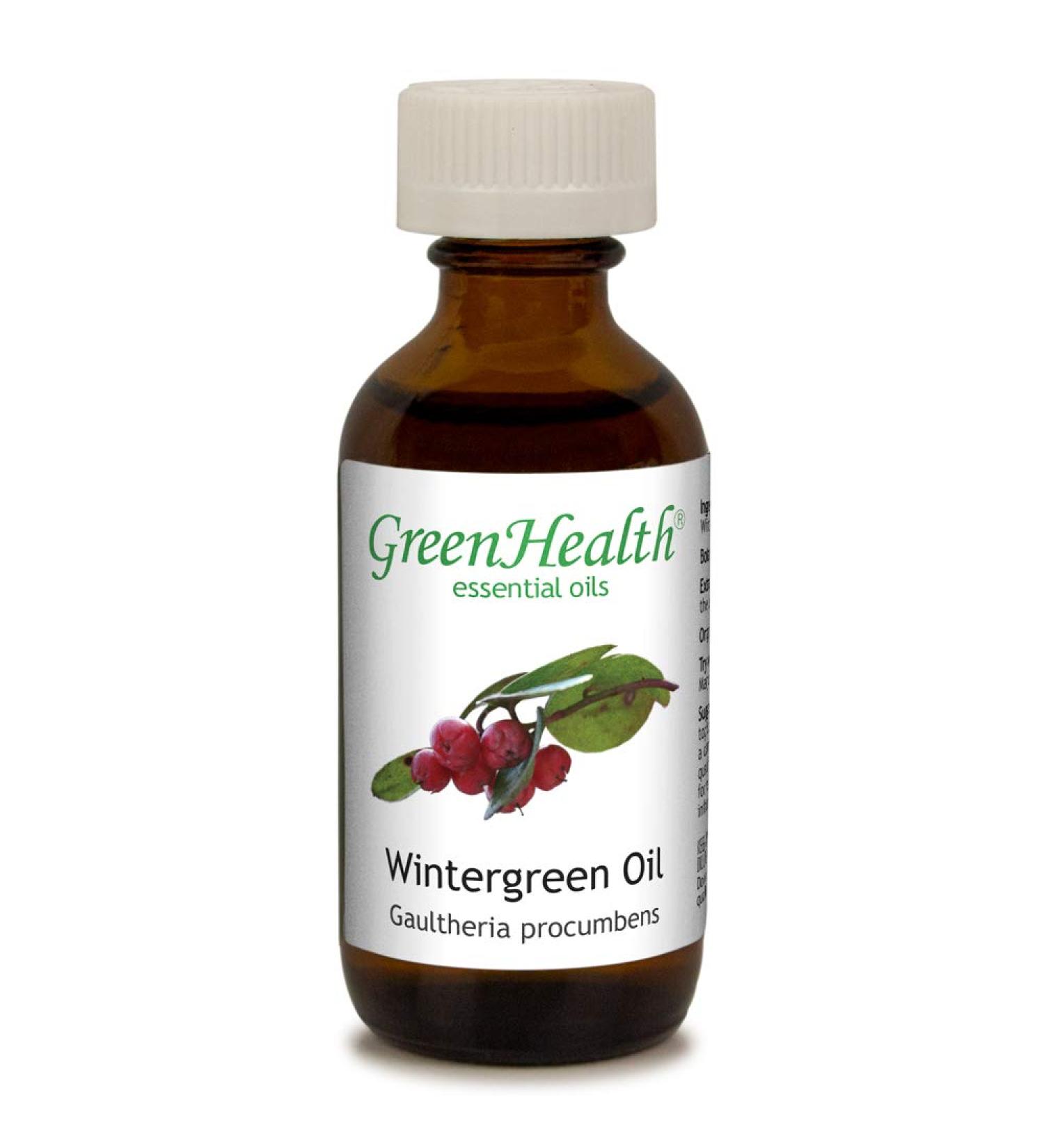 GreenHealth Wintergreen Essential Oil 100% Pure & Natural - 2oz Shipped with Child Resistant Cap