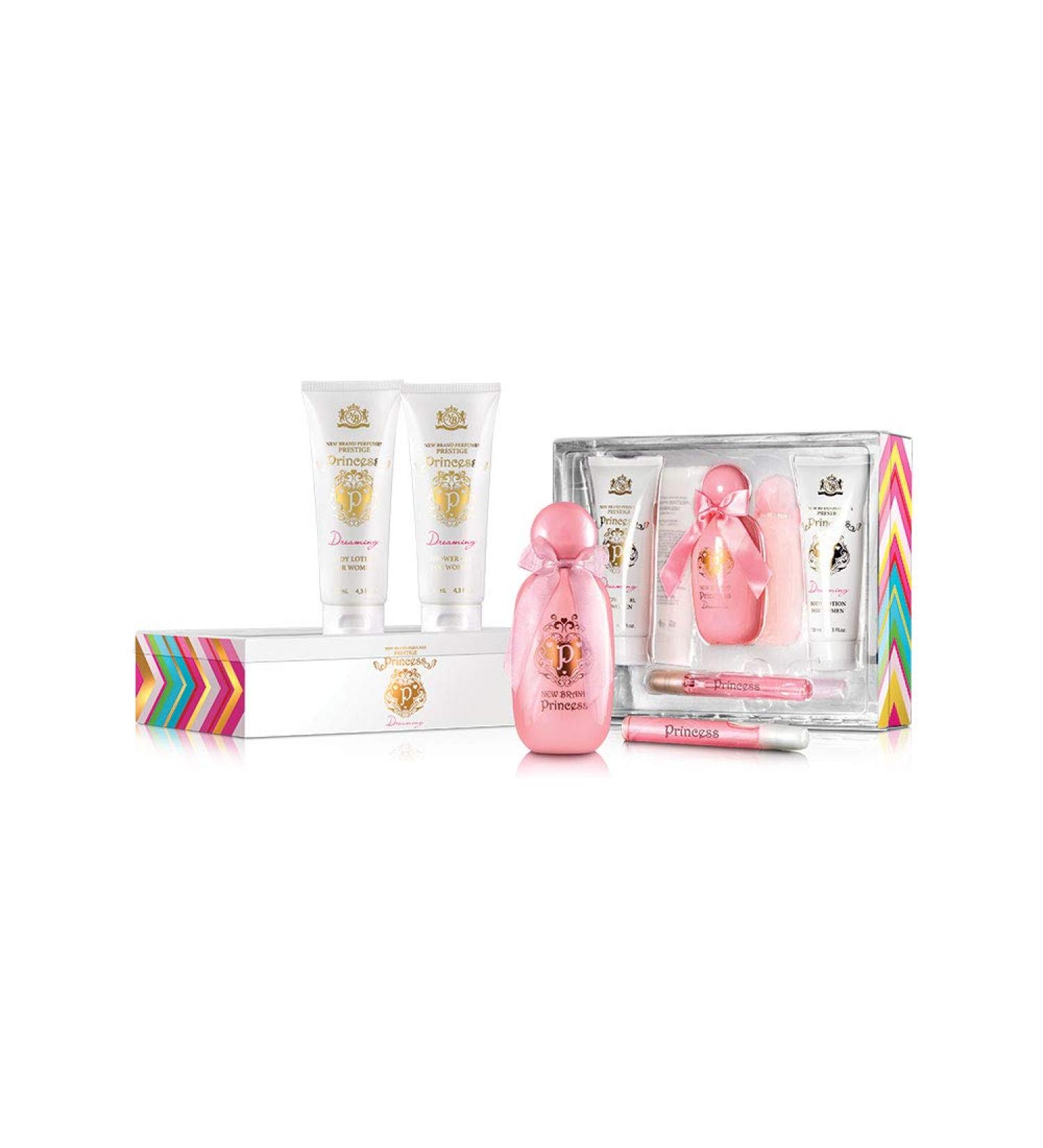 New Brand Prestige Princess Dreaming for Women - 4 Pc Gift Set 3.4oz EDP Spray 0.5oz EDP Spray 4.3oz Shower Gel 4.3oz Body Lotion