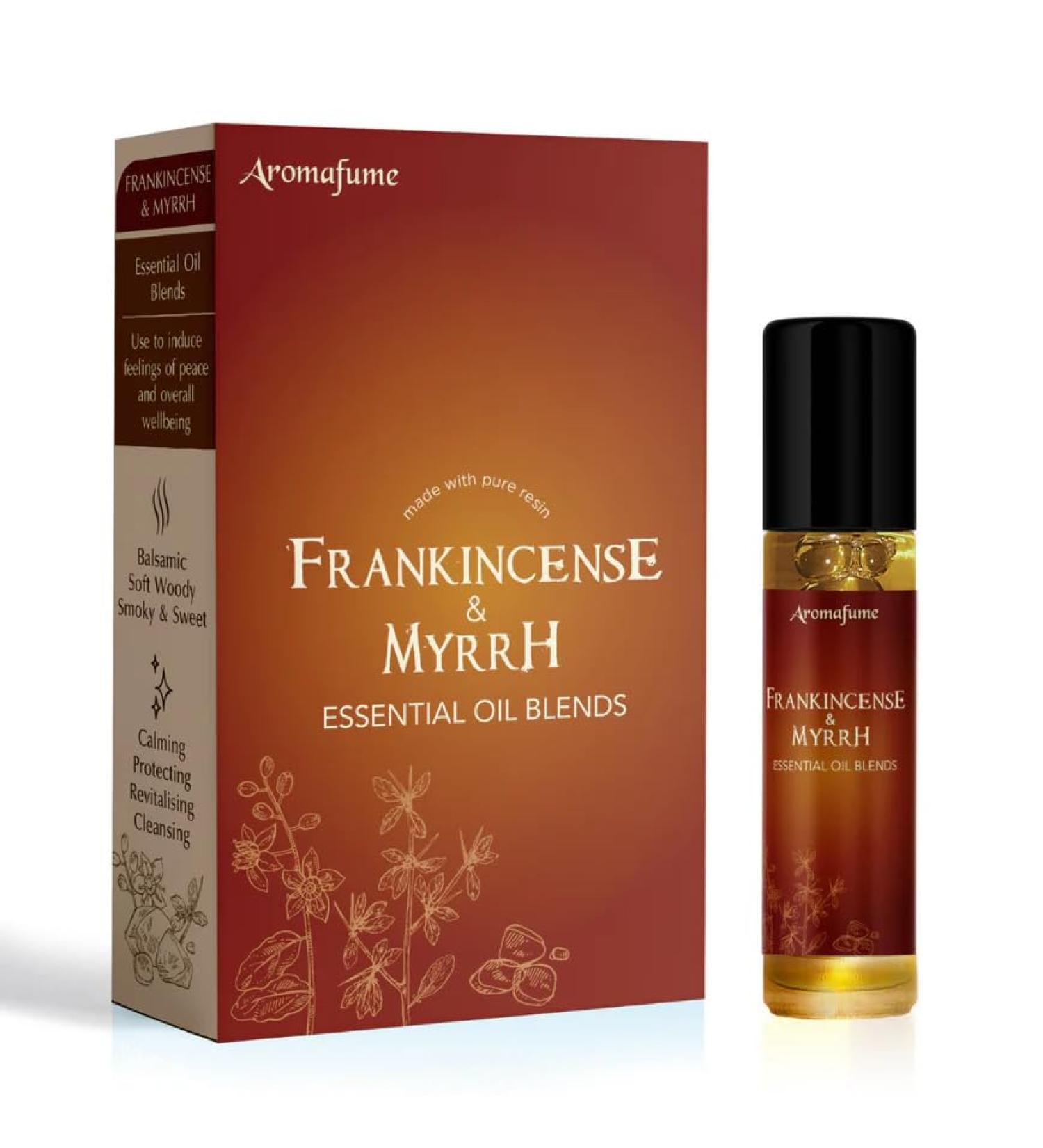 Frankincense&Myrrha Resin Essential Oil Roll-On Blend by Aromafume | 1 x 10ml / 3 x 0.33 Fl Oz | Made with Commiphora Myrrha & Boswelia Carterii | for Meditation Spiritual Awakening & Prayer - Buy Online on GoSupps.com