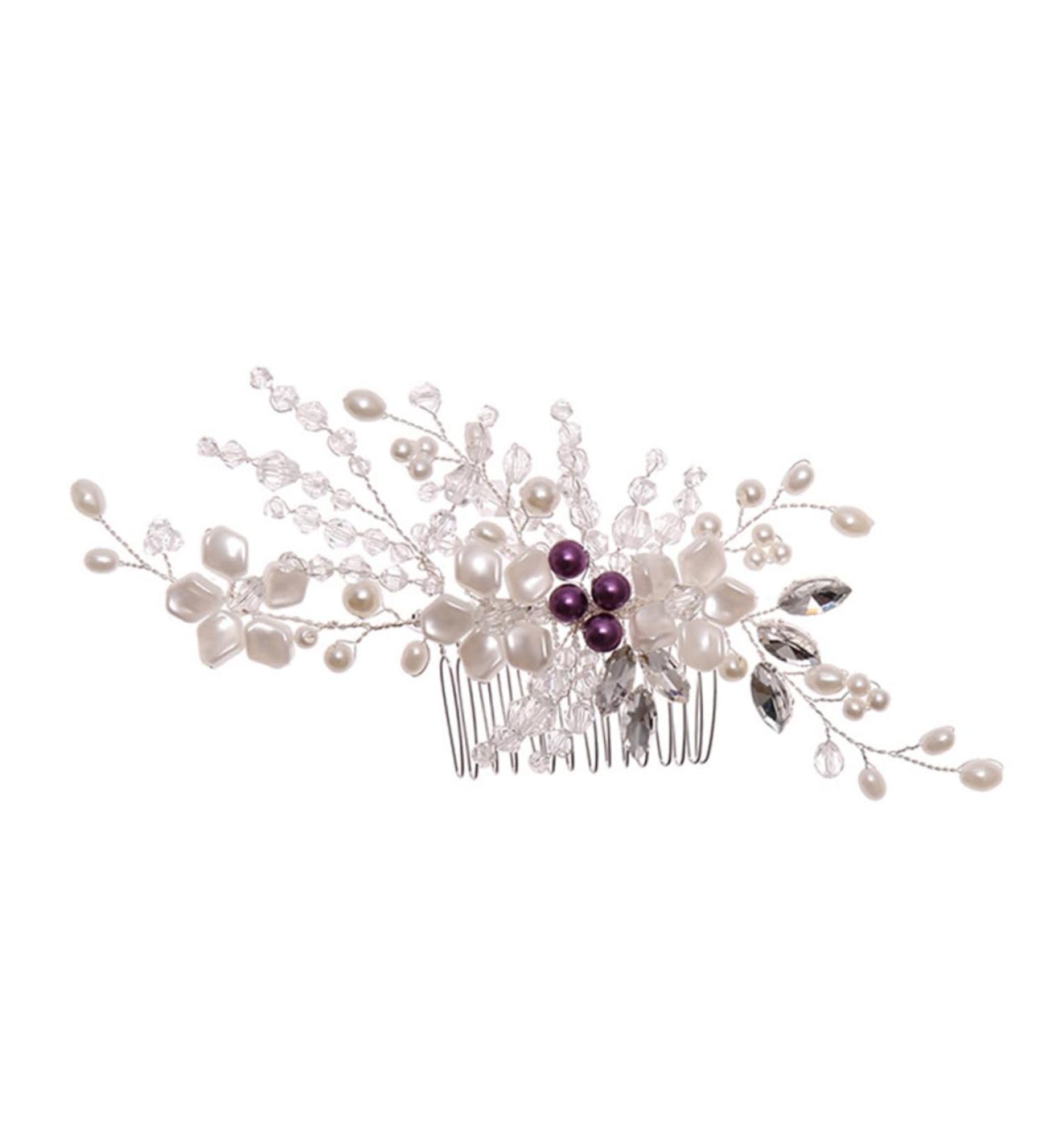Didiseaon 1pc Braided Flower Comb Hair Comb Hair Accessory for Women Wedding Headdress Wolf Tail and Ears Bridal Headpiece Flower Headband White Wire Bride Accessories The Flowers - Buy Online on GoSupps.com