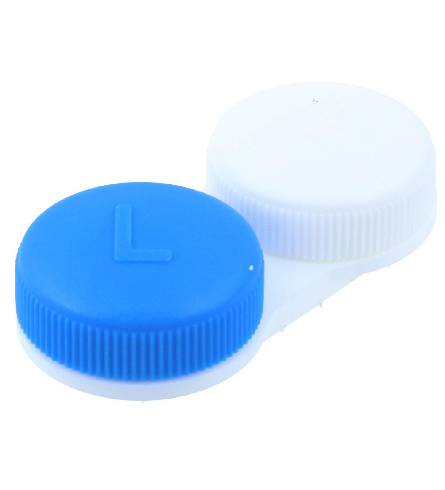 Flat pocket-sized mini contact lens storage case for all contact lens types