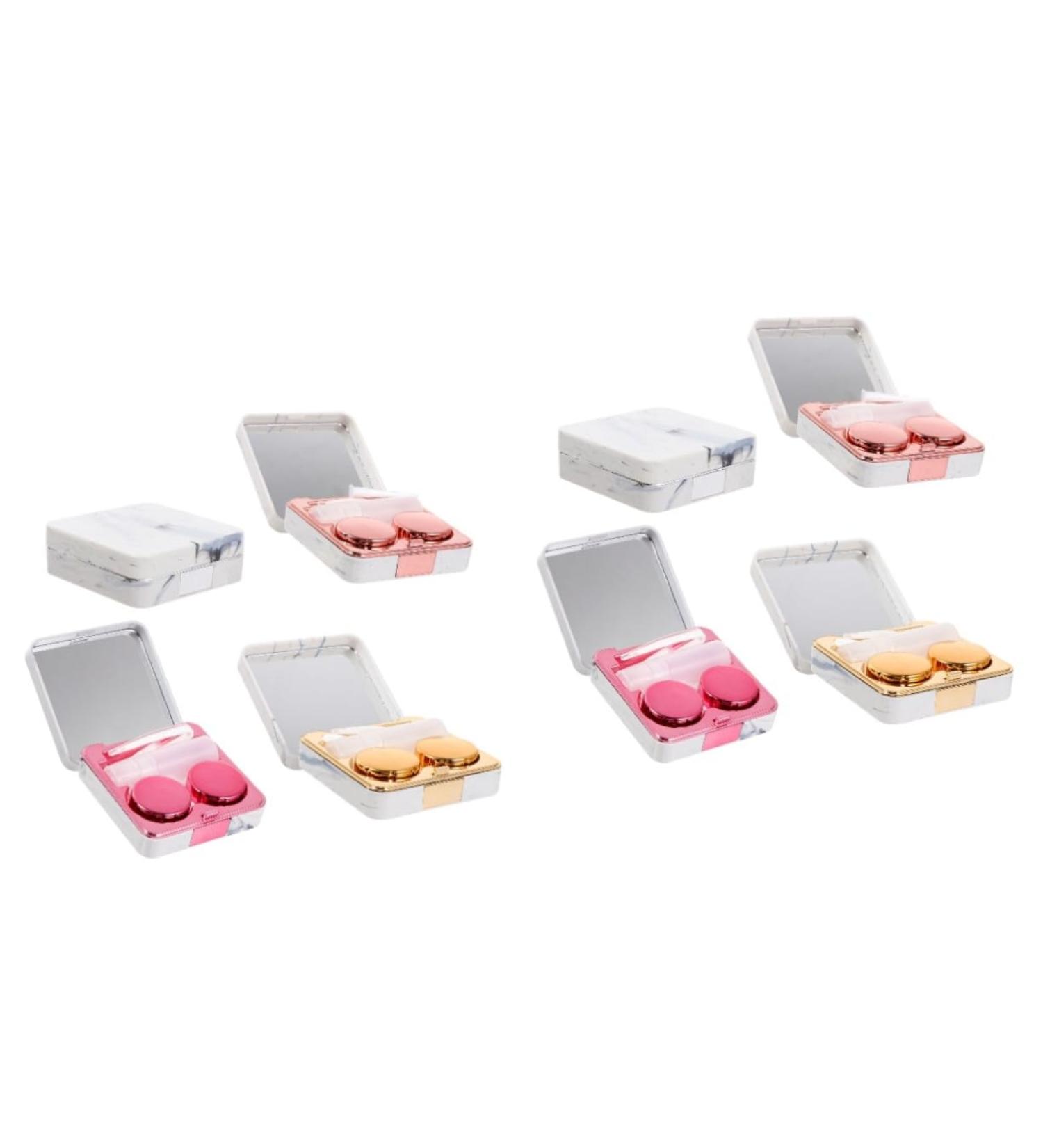 Partykindom 8-Piece Quadratic Lens Case Organizer - Colored Contact Lenses Storage Box with Mirror - Travel-Ready ABS Container - Buy Online on GoSupps.com