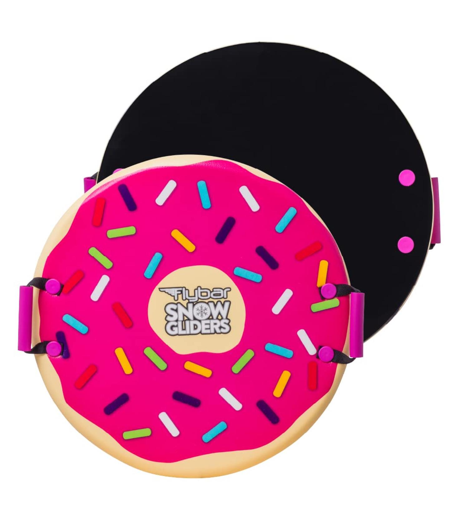 Flybar Foam Saucer Snow Sled for Kids - Lightweight & Durable Sled with Easy Grip Handles - Pink Donut Design for Outdoor Winter Fun - Ages 6+ | Up to 110 lbs - Buy Online on GoSupps.com