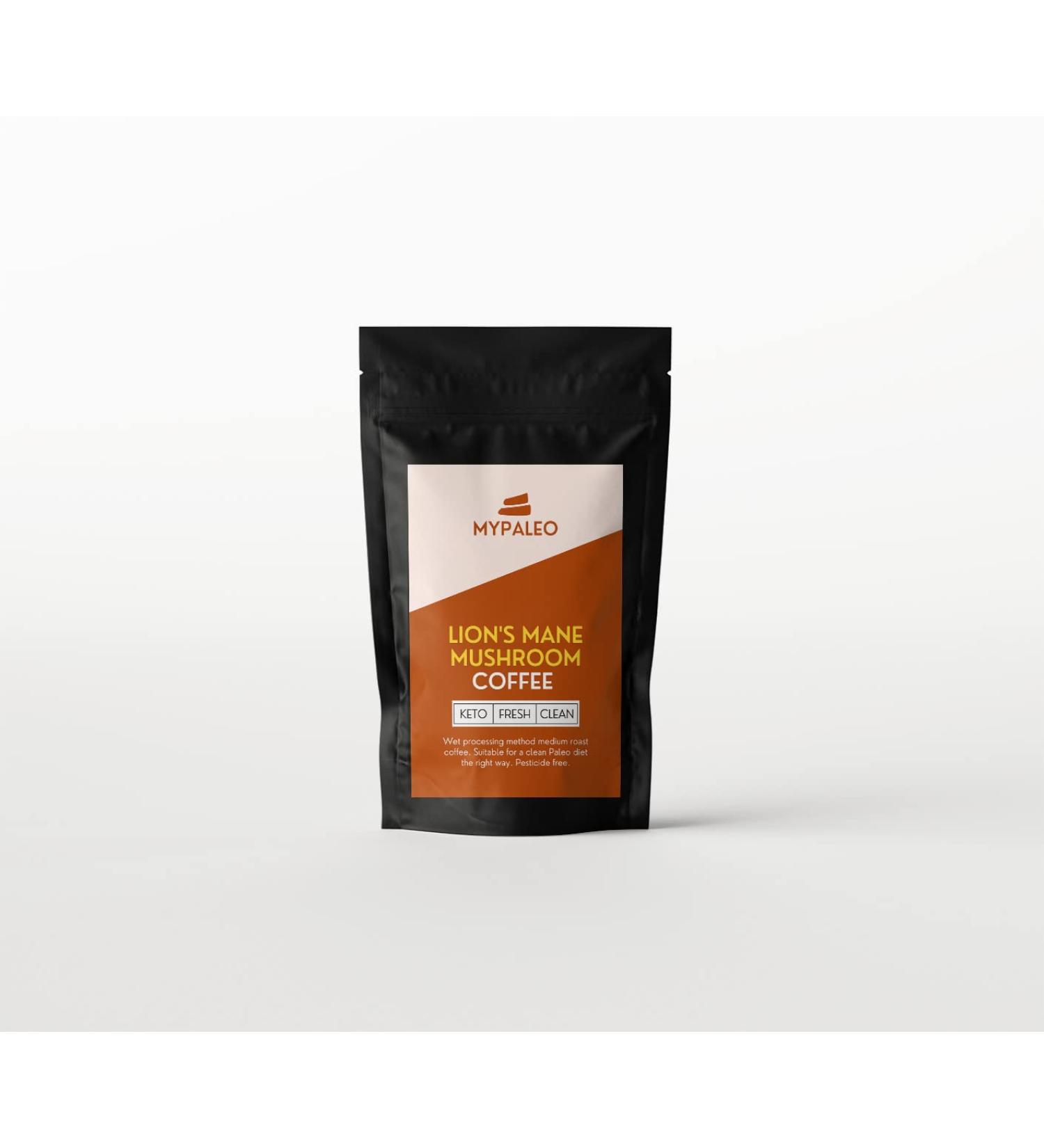 MyPaleo Lions Mane Coffee Ground Roasted and Packed in the UK 100% Natural and Mycotoxin Free No Additives Only Real Mushrooms (Lions Mane Coffee 100g) - Buy Online on GoSupps.com