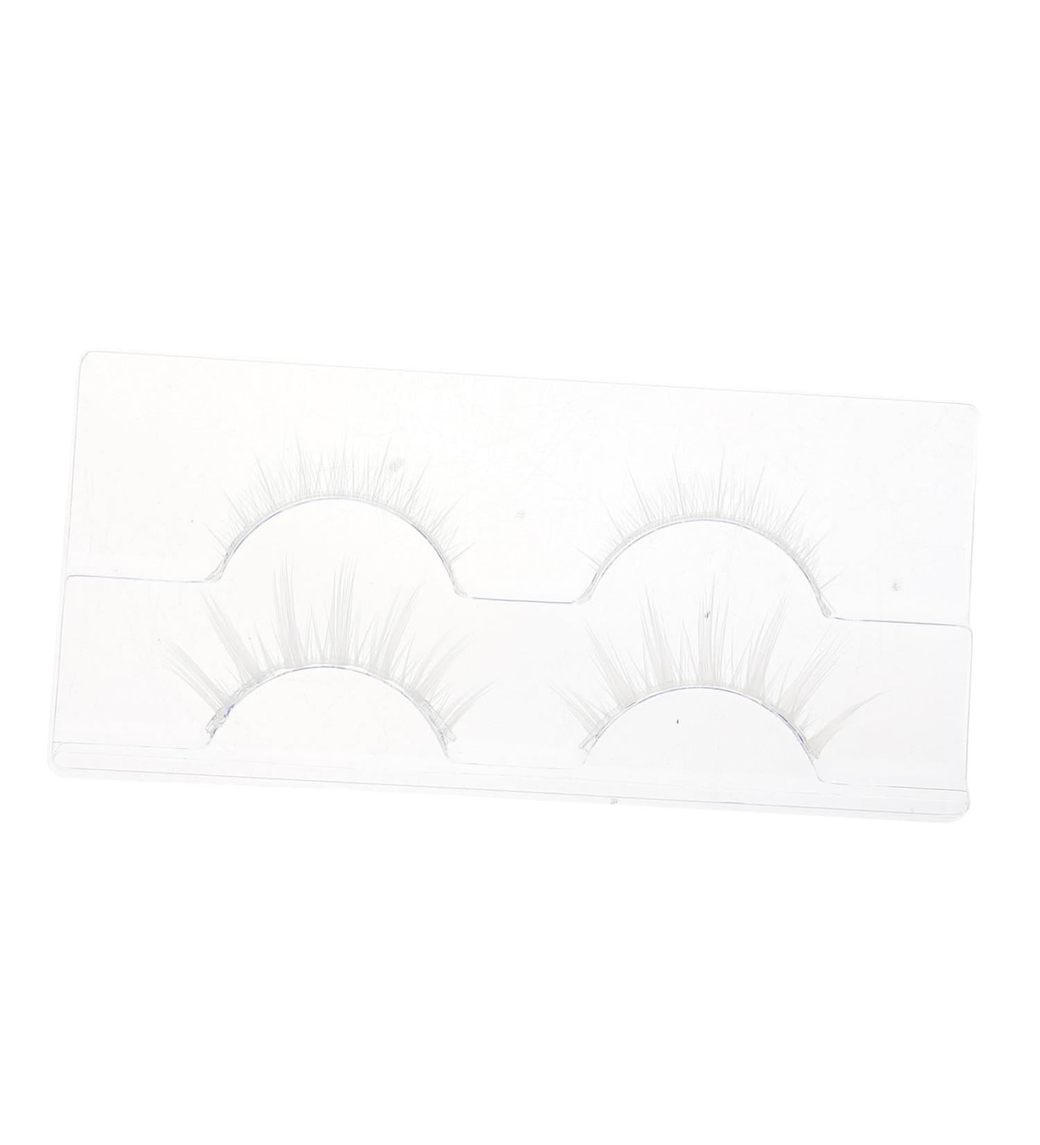 Ipetboom Decorative Eyelashes 2 Pairs White False Eyelashes Cosmetics Curly Chemical Fiber Miss Halloween Lashes - Buy Online on GoSupps.com