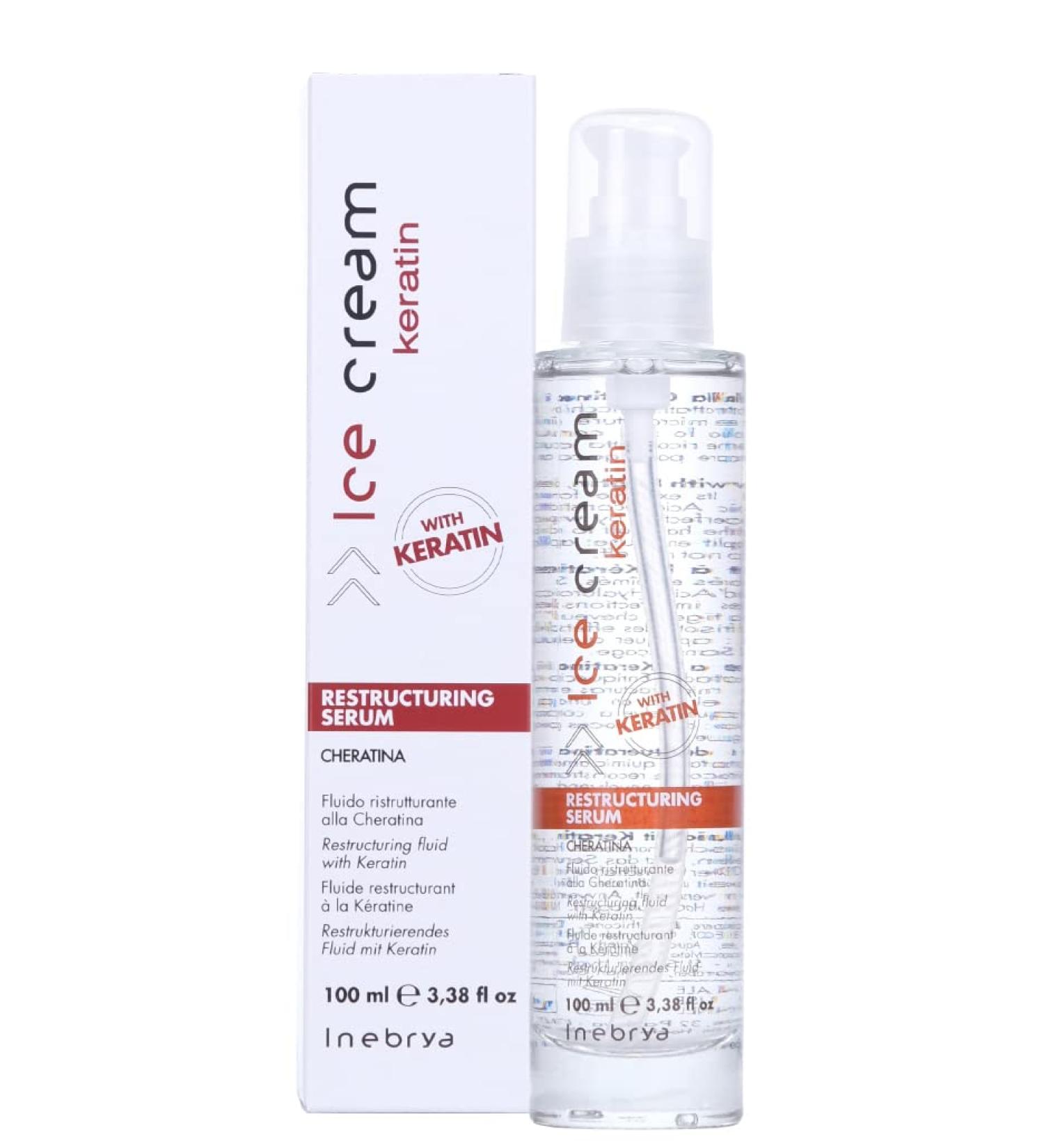 Inebrya Ice Cream Restructuring Serum with Keratin 3.38 Oz