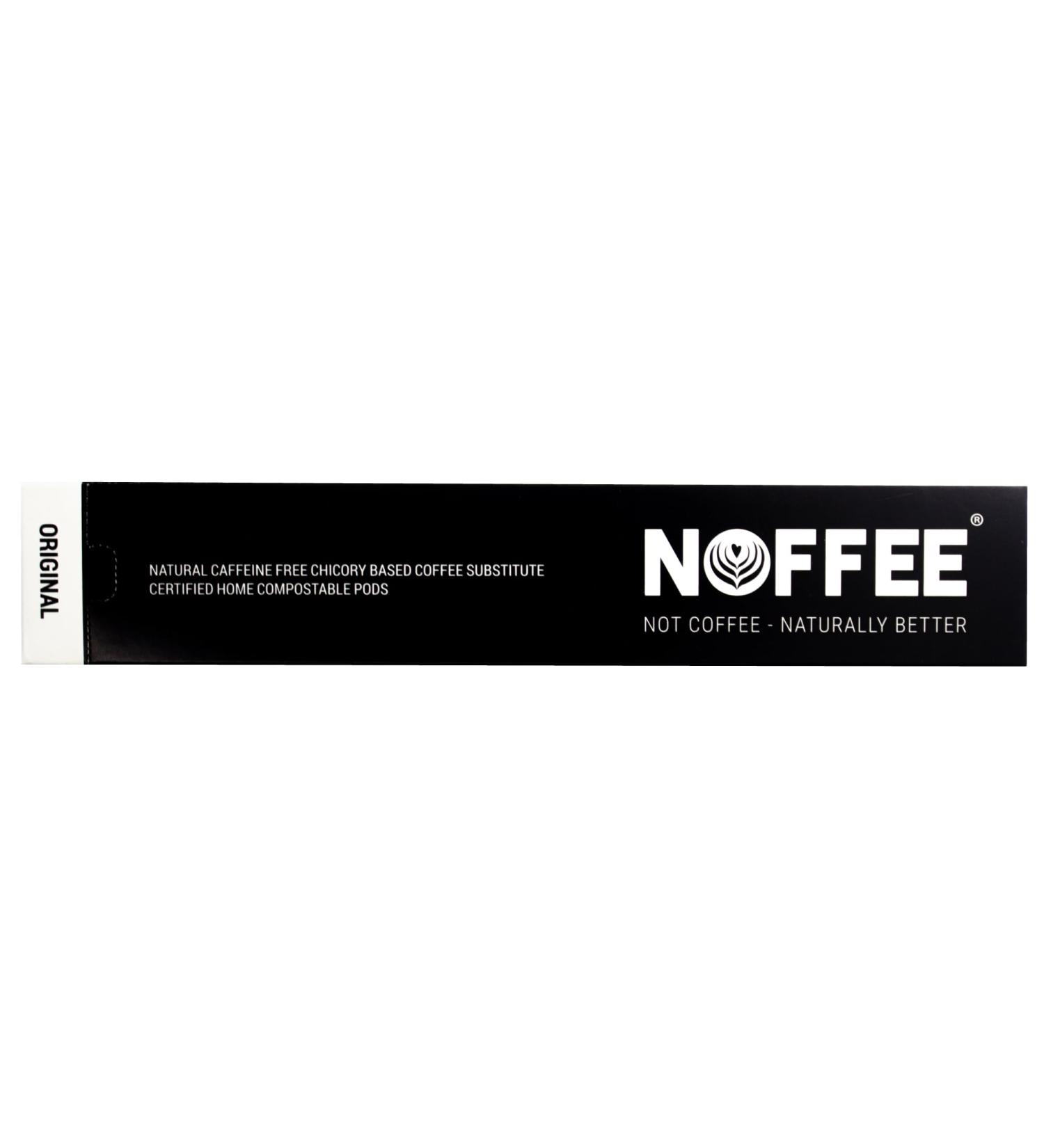 Noffee Premium Chicory Coffee Alternative - Caffeine-Free & Gut-Friendly - Vegan & Gluten-Free - Sustainably Sourced Medium to Dark Blend - 8 Compostable Pods - Buy Online on GoSupps.com