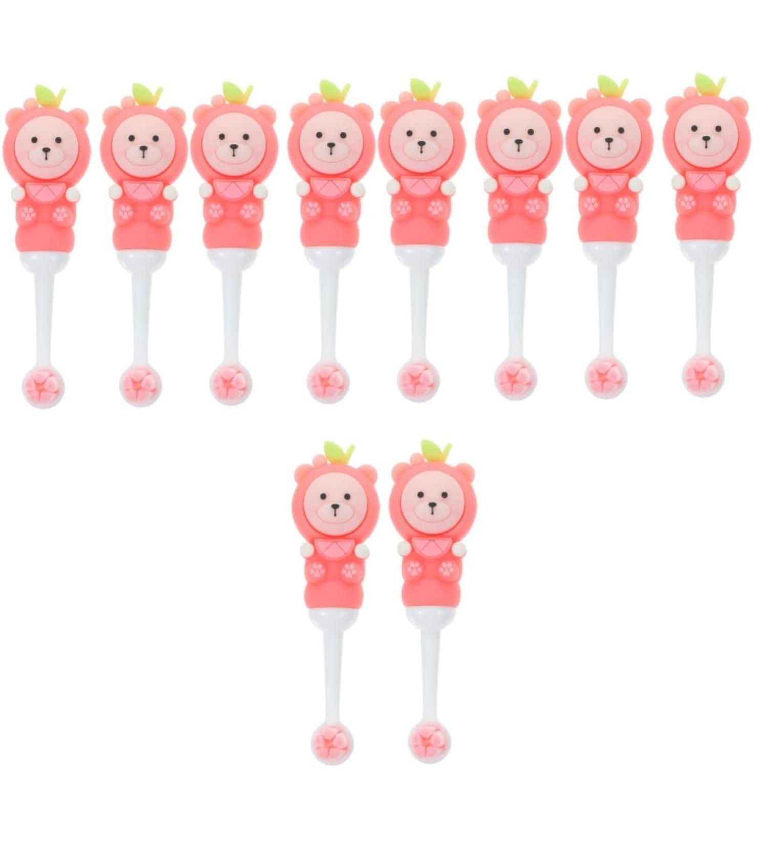 Ipetboom 10 Pcs Children's Toothbrush Set | Soft Bristle Baby & Toddler Manual Travel Toothbrush - Pink - Buy Online on GoSupps.com