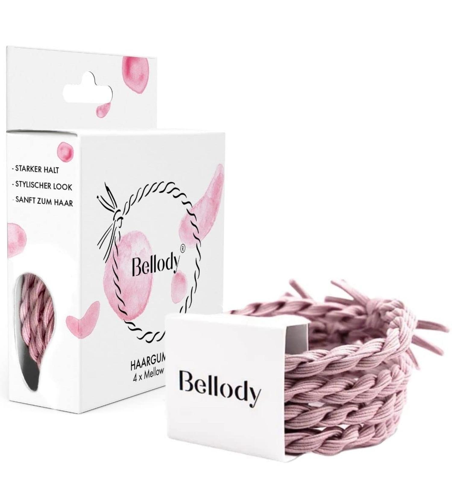 Bellody Original Hair Tie - Stylish Braided Hair Tie (4-Pack) | Strong Hold Women's Hair Accessories in Mellow Rose - Buy Online on GoSupps.com