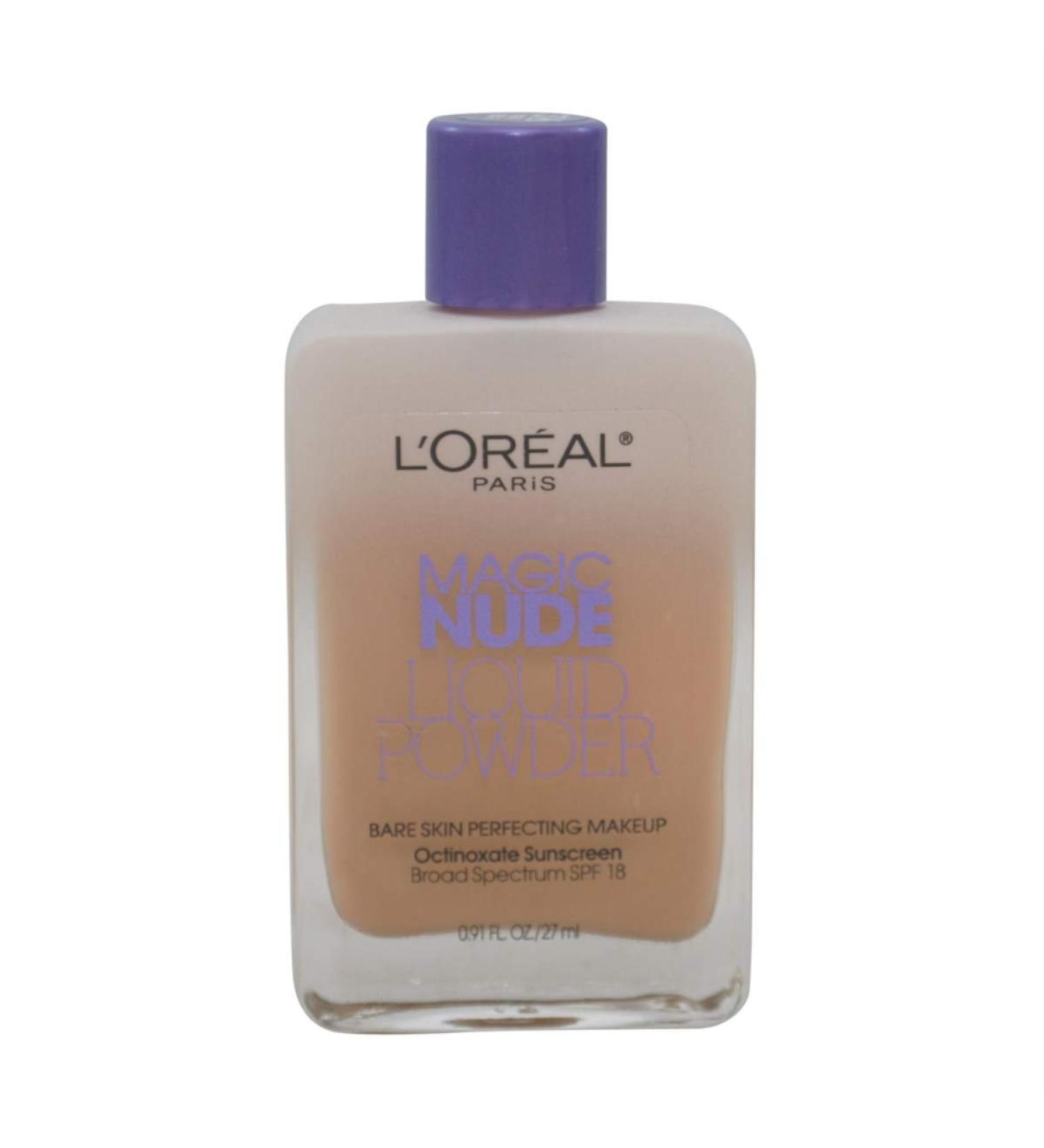 L'oreal Paris Magic Nude Liquid Powder Bare Skin Perfecting Makeup SPF 18 Nude Beige 0.91 Ounces (3 Pack)