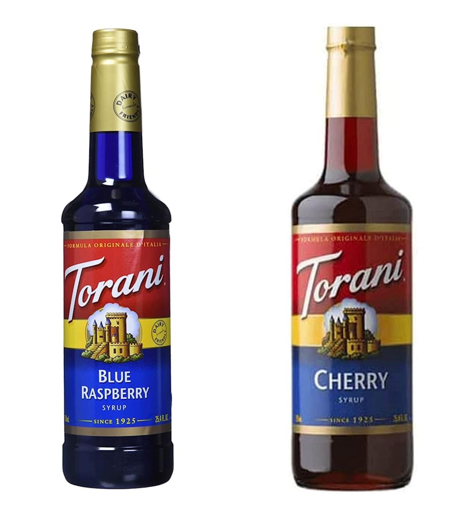 Torani Blue Raspberry Syrup Plastic Bottle 750 ml & CHERRY SYRUP PET (PLASTIC) BOTTLE 750ML Syrup+ CHERRY SYRUP - Buy Online on GoSupps.com