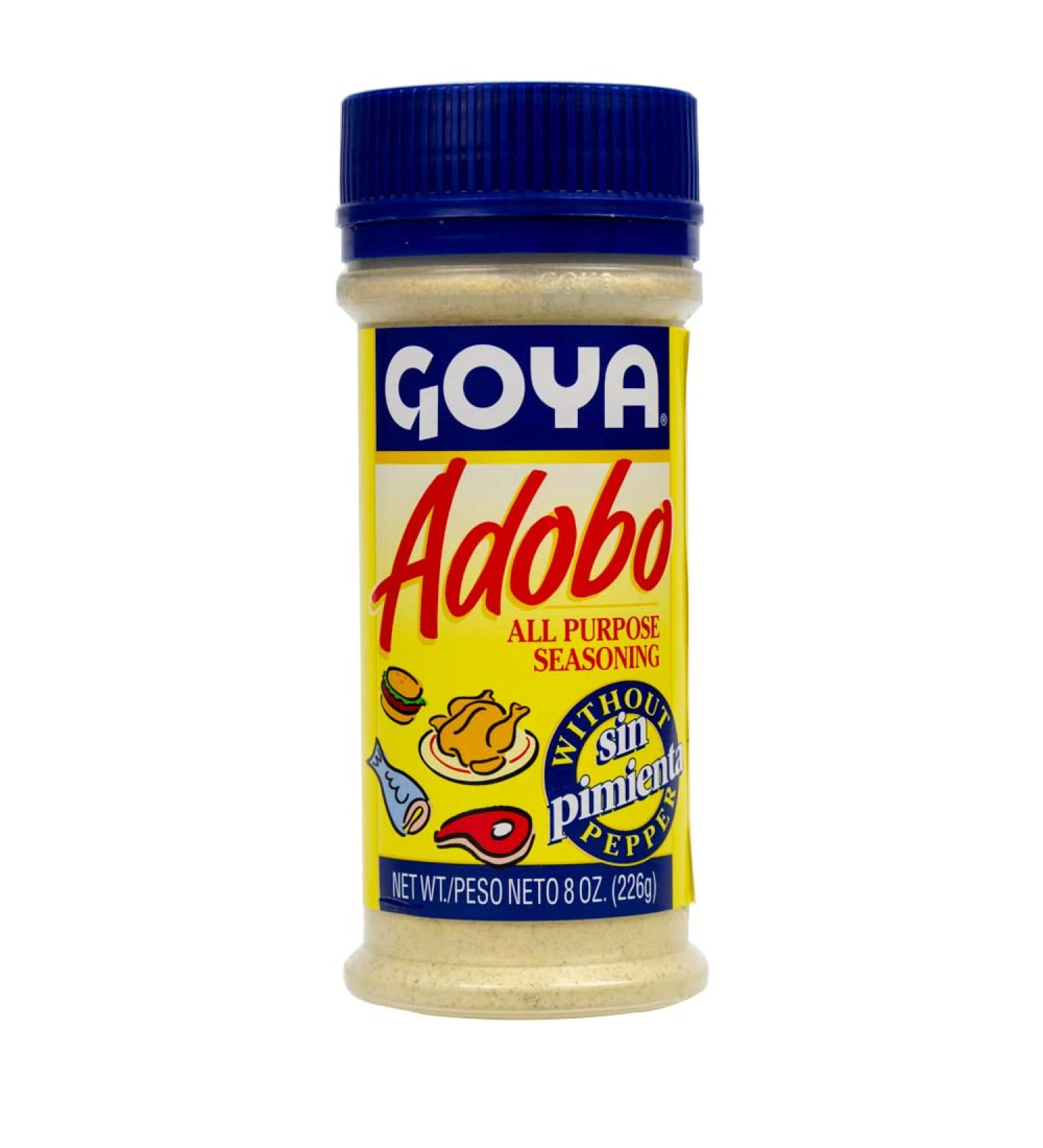 Goya Adobo Pepper Seasoning 8 oz - Authentic Goya Adobo with Pepper Blend - Blue Cap - Buy Online on GoSupps.com