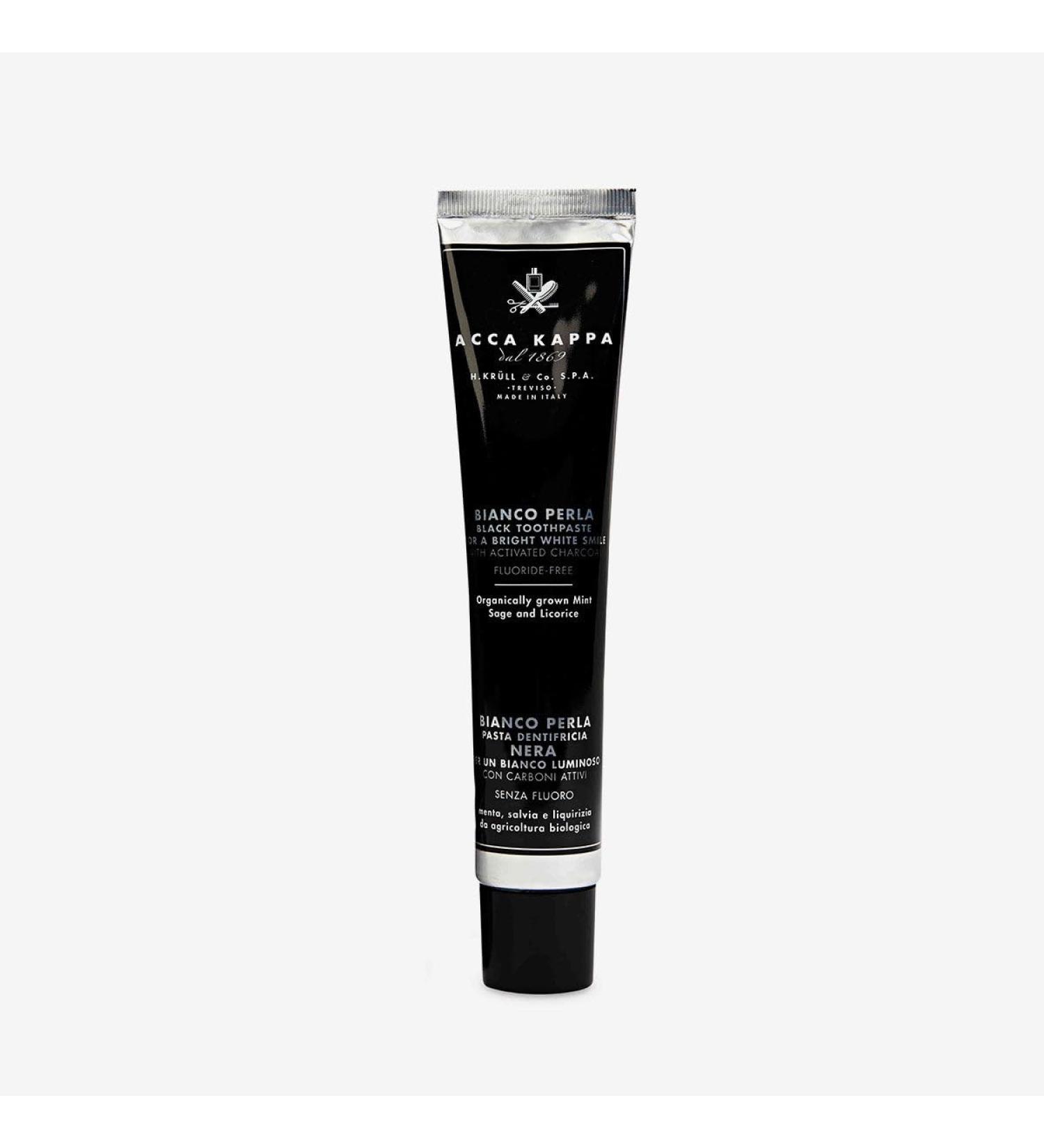 ACCA KAPPA Activated Charcoal Fluoride Free Toothpaste Natural Whitening with Liquorice and Sage