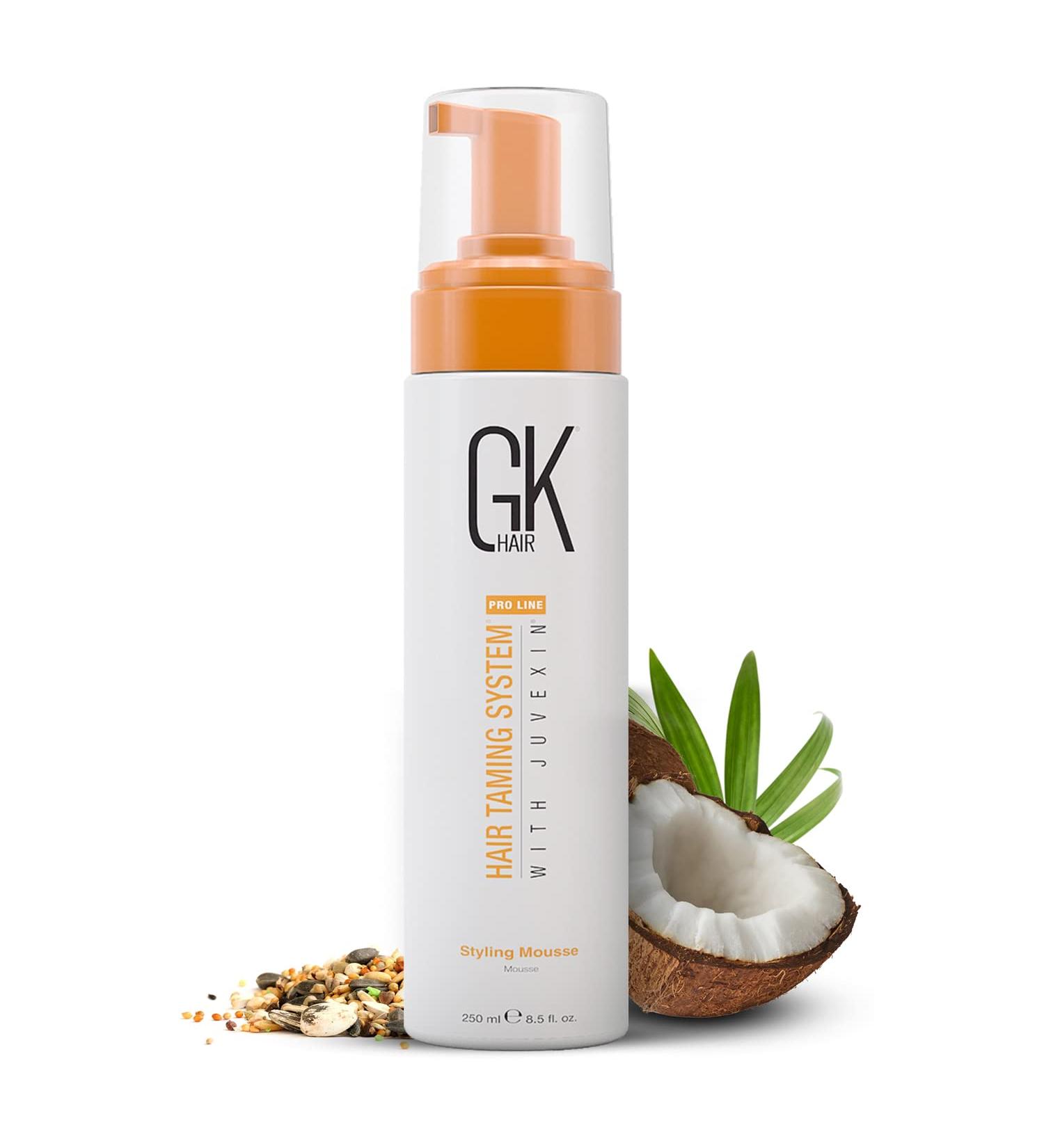 GK HAIR Global Keratin Volumizing Styling Mousse - 8.5 Fl Oz - Medium Hold, Enhances Curls, Adds Volume, Boosts Shine, Frizz Control - Unisex - All Hair Types - Buy Online on GoSupps.com