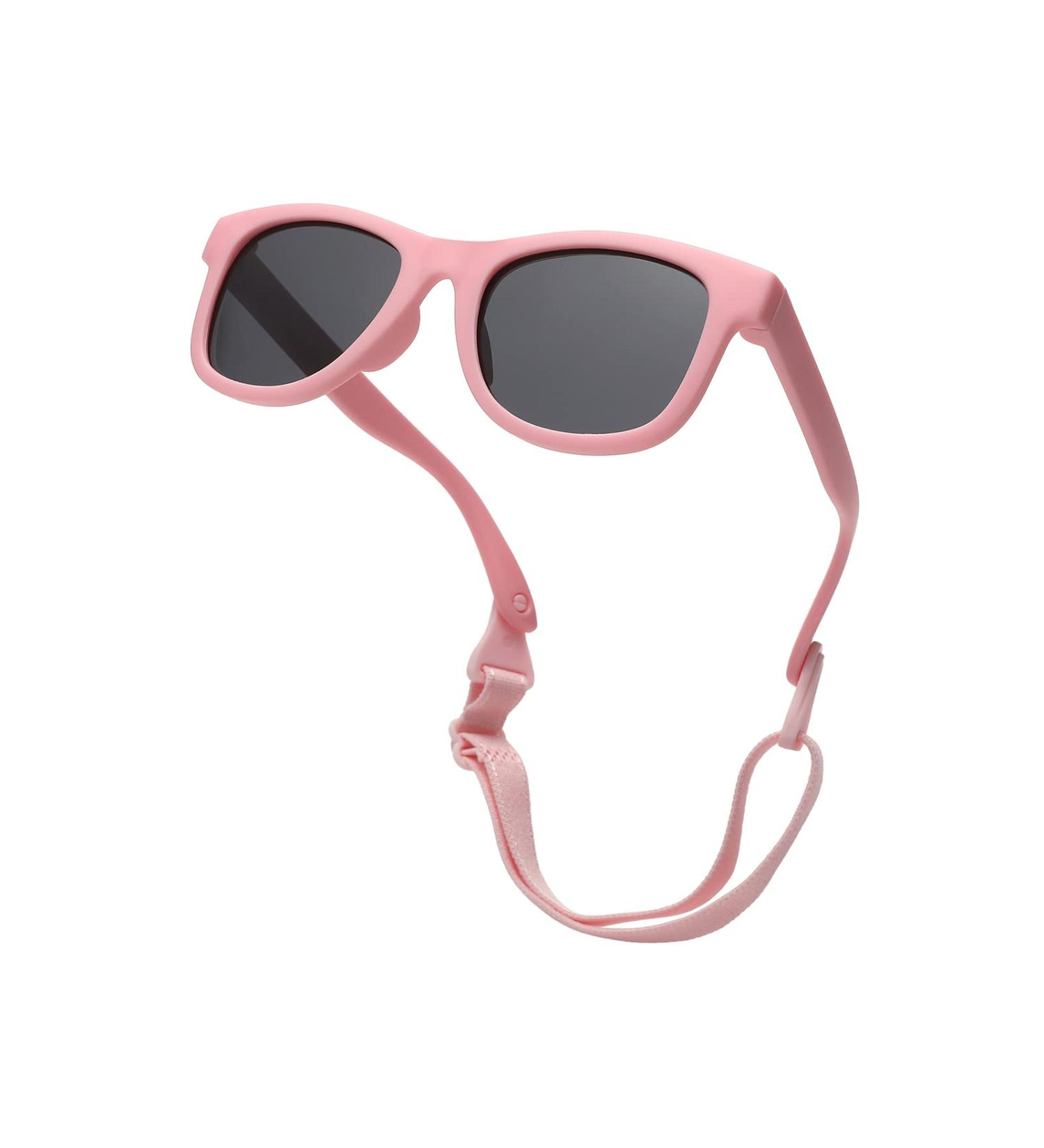 Pro Acme TPEE Polarized Baby Sunglasses with Strap - Pink Frame, Grey Lens - Buy Online on GoSupps.com
